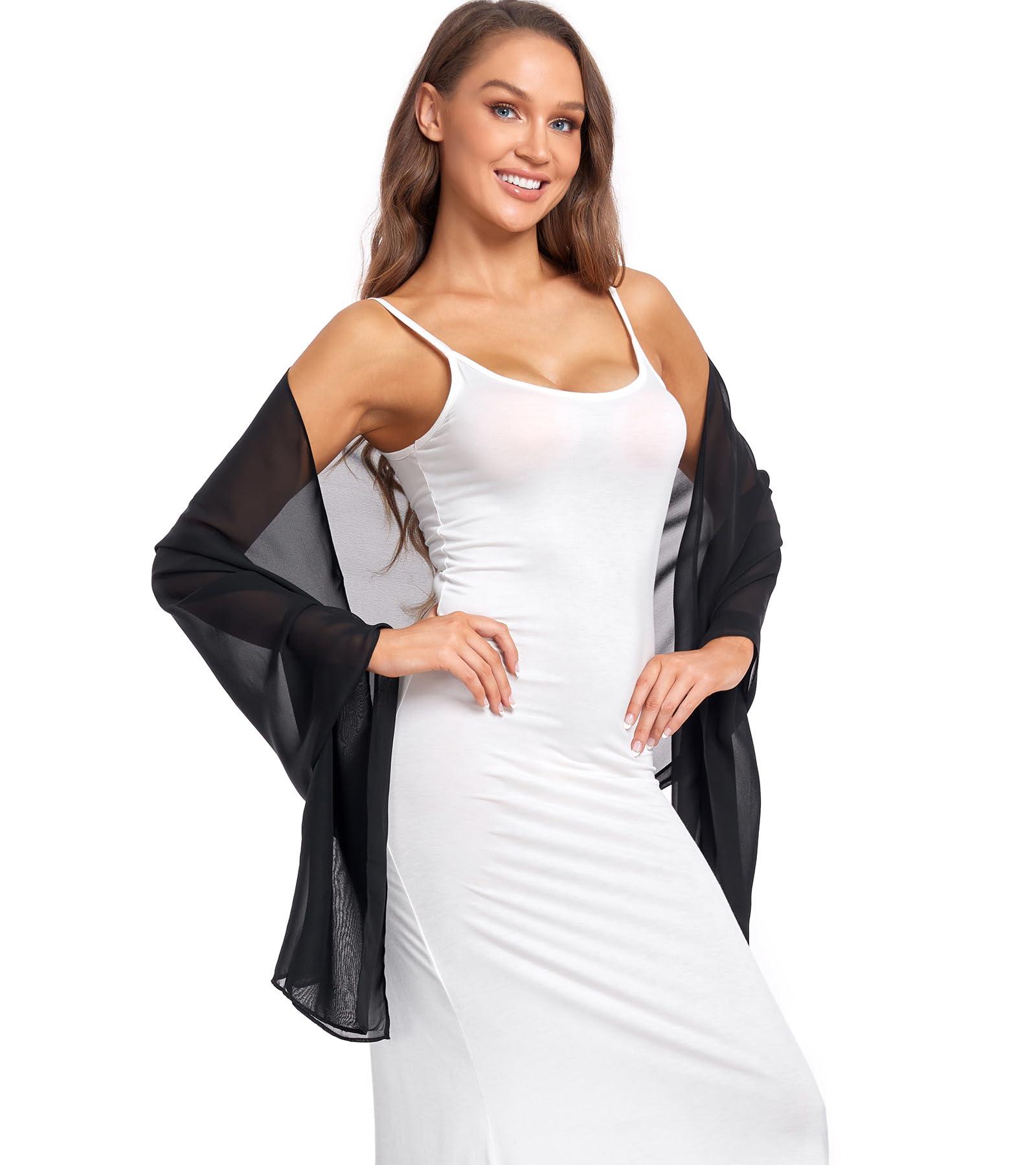 olyrjie Soft Chiffon Scarfs Shawls and Wraps for Evening Dresses Wedding Shawl Wraps Bridal Scarve for Women - Image 3
