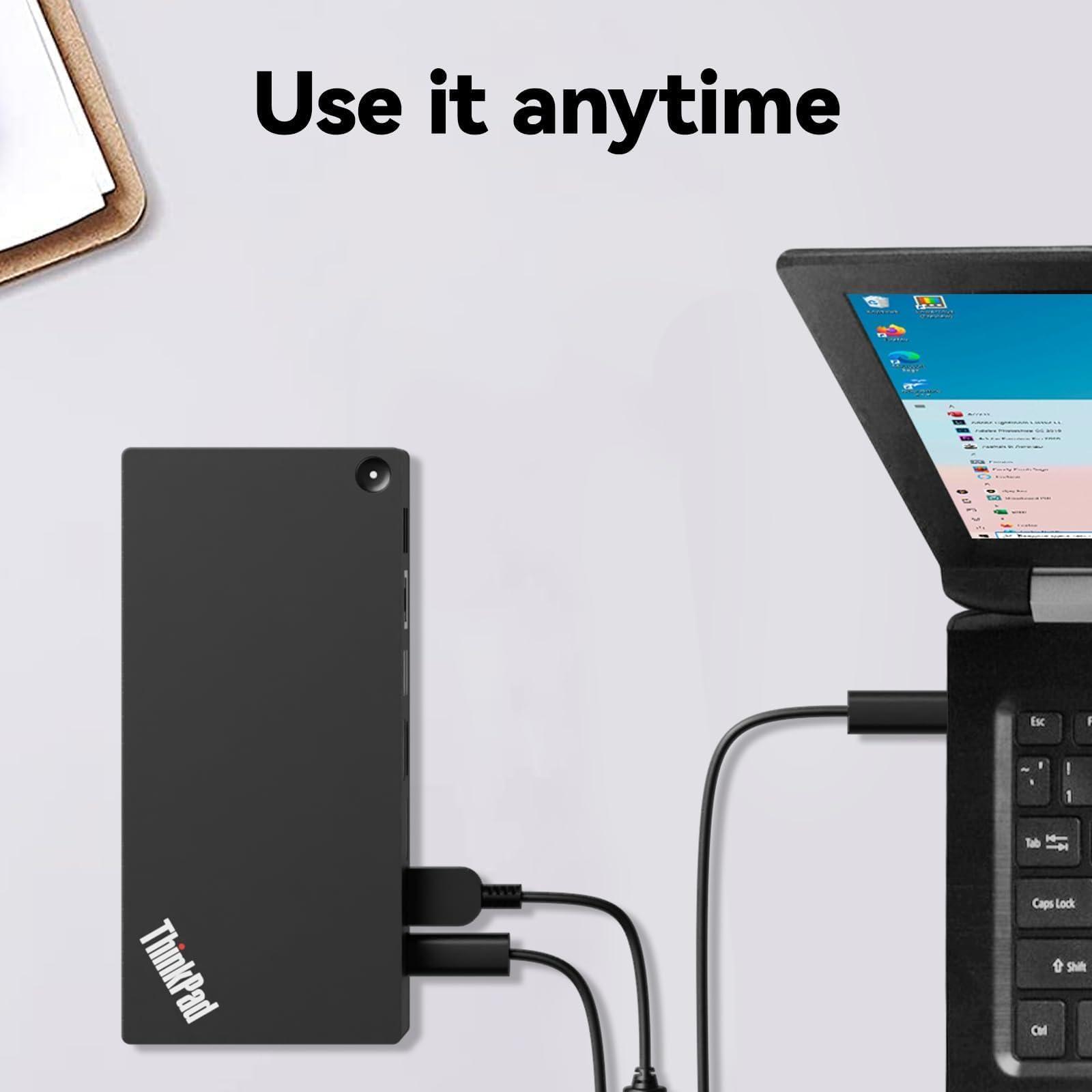 Thinkpad 40AY0090 Universal Hybrid USB-C with USB-A Docking Station for Lenovo Laptop, 3 External Displays, Comes with ITSPWR HDMI 4K Cable + DP Cable+ Cleaning Cloth - Image 7