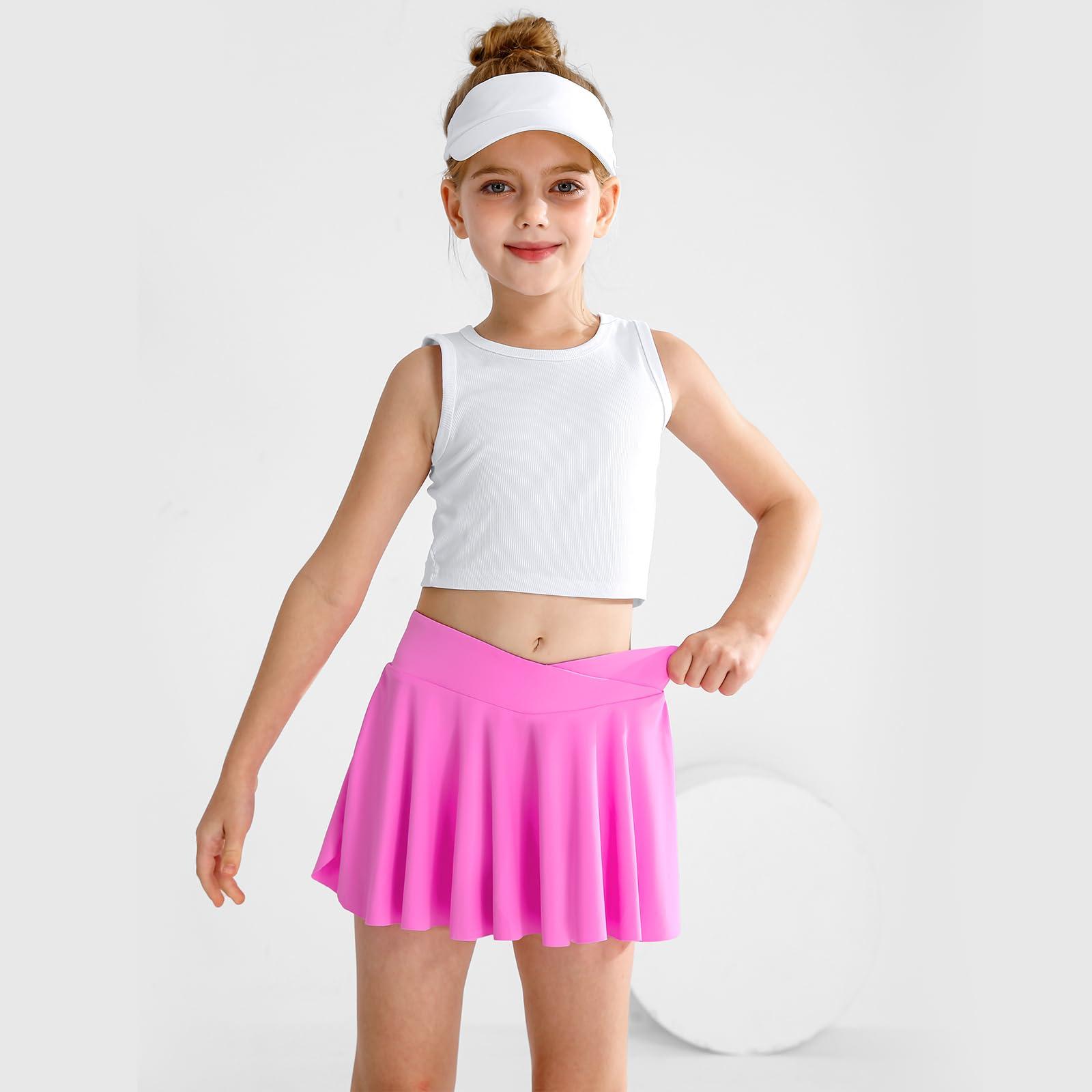 Girls' Athletic 2-in-1 Flowy Cheer Dance Biker Shorts Tennis Skirt Butterfly Skorts with Pocket for Girl Size 5-14 Years - Image 4