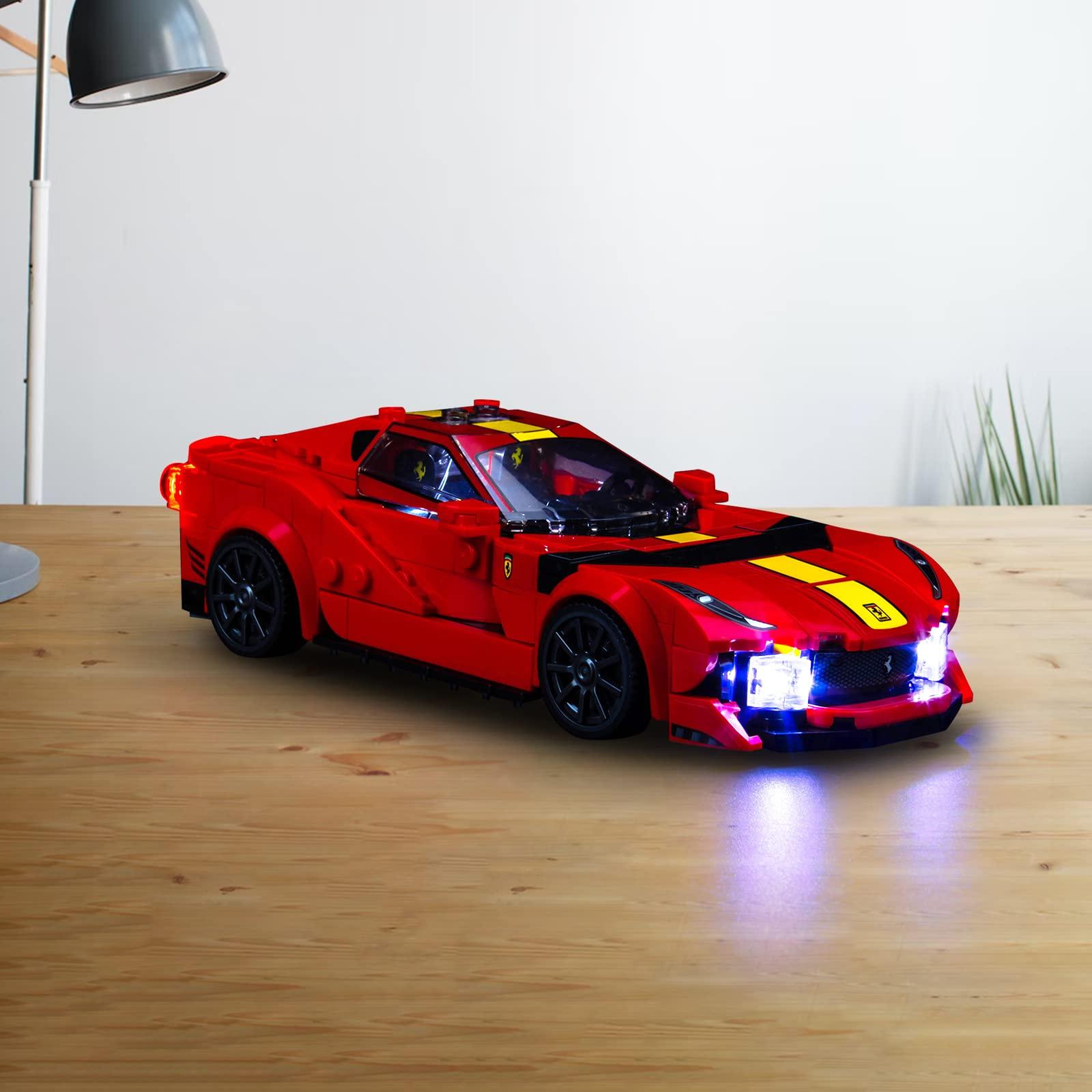 VONADO LED Light Kit Compatible with Lego Speed Champions Ferrari 812 Competizione 76914, DIY Lighting Set Compatible with Lego Ferrari 76914 Race Vehicle (NO Model) - Image 7