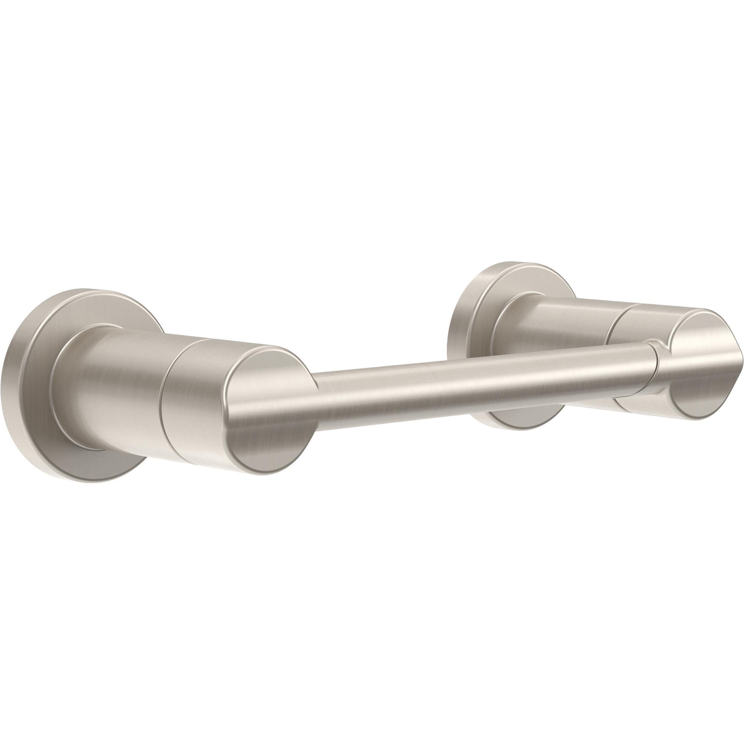 Delta Nicoli (1-Pack) Toilet Paper Holder SpotShield Brushed Nickel Tissue Roll Holder for Bathroom Organization and Storage Pivoting Toilet Tissue Holder Wall Bathroom Accessories NIC50-DN