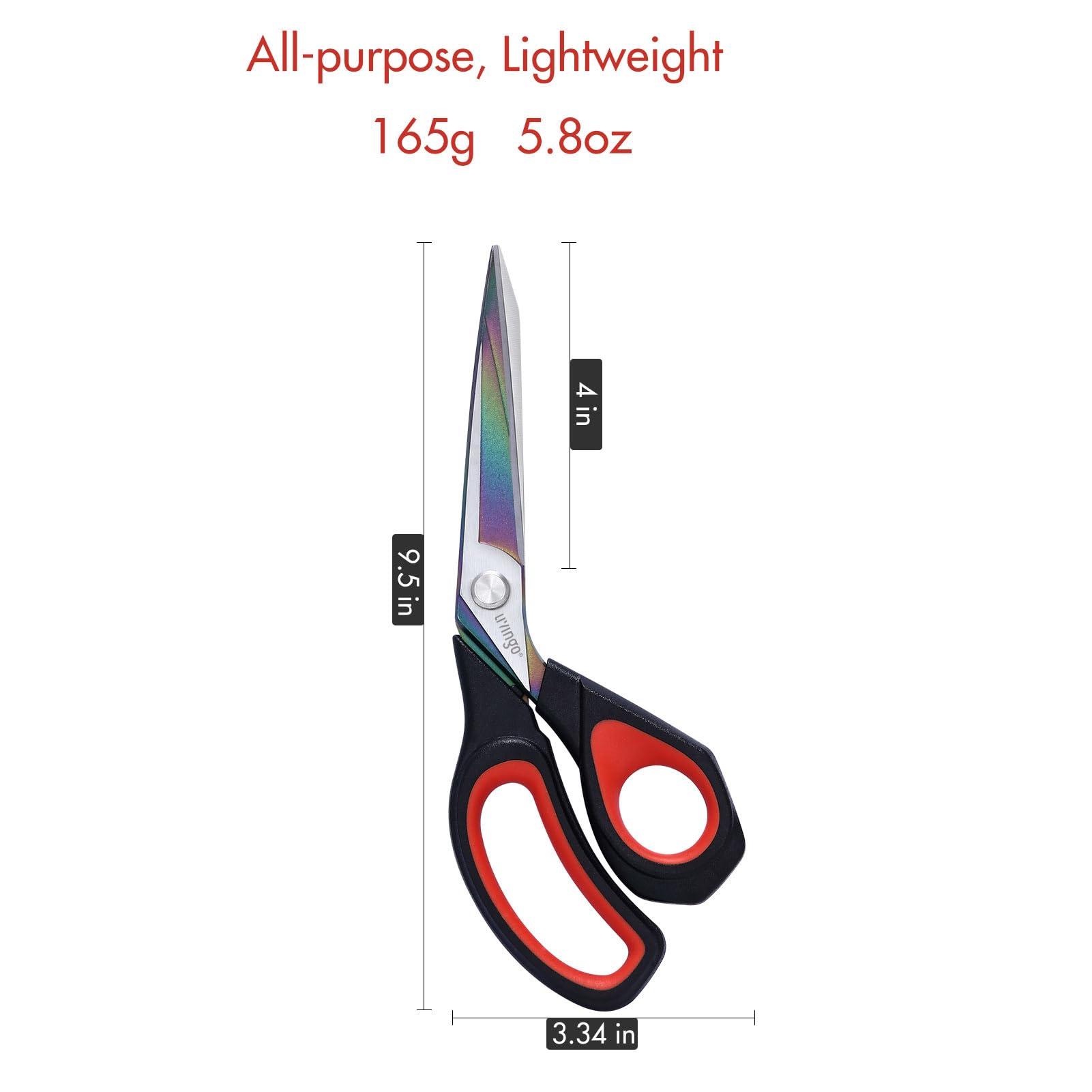 LIVINGO Fabric Scissors Heavy Duty - 9.5 Inches Professional Titanium Coated Forged Stainless Steel Sharp Bent Shears for Sewing Crafting Cutting Cloth, Felt, Leather, Paper - Image 3