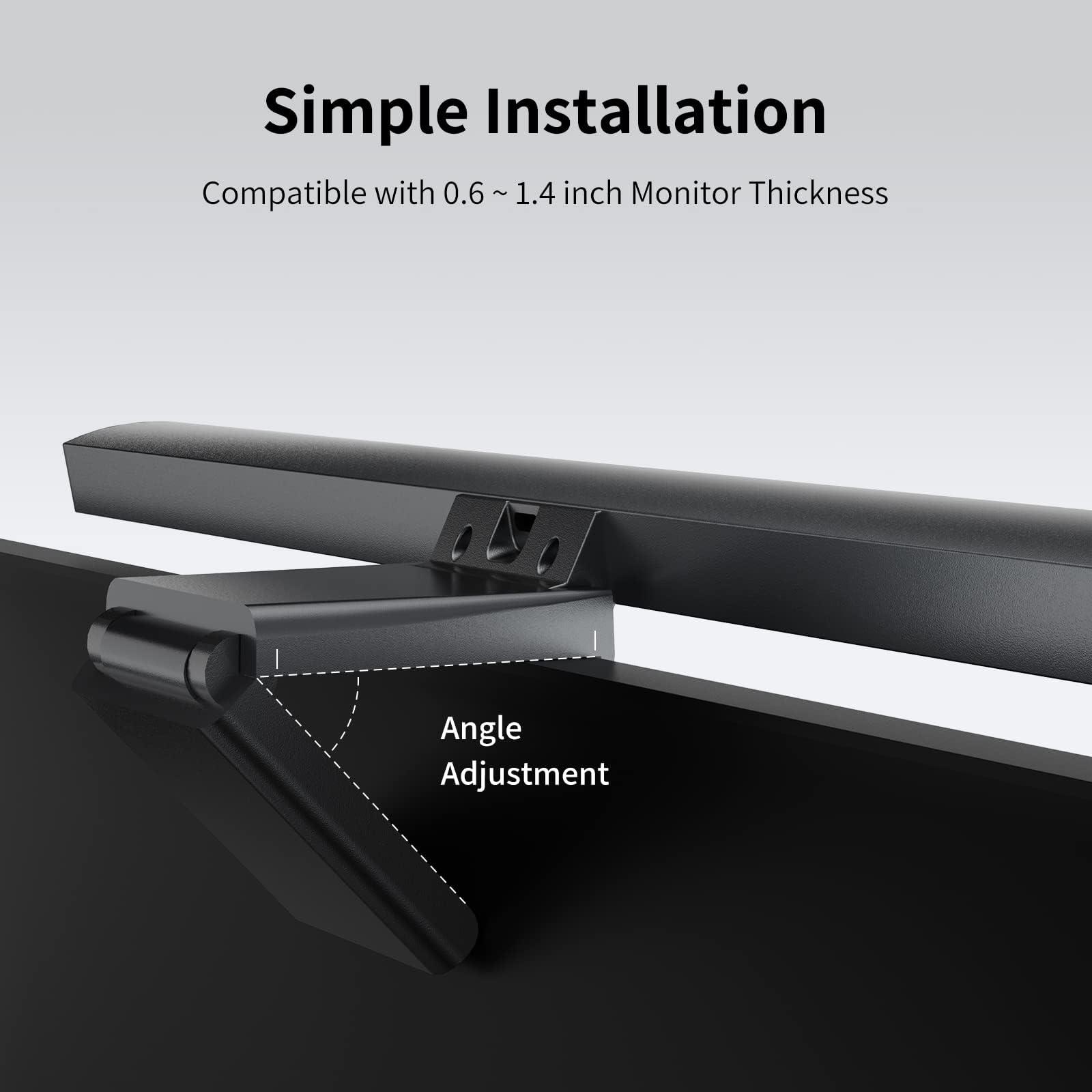 Funlicht Monitor Light Bar, Computer Monitor Lamp for Eye Caring LED Dimmable Screen Light Bar, Touch Control USB Powered Screenbar for Desk/Office/Home/Game, Black - Image 7