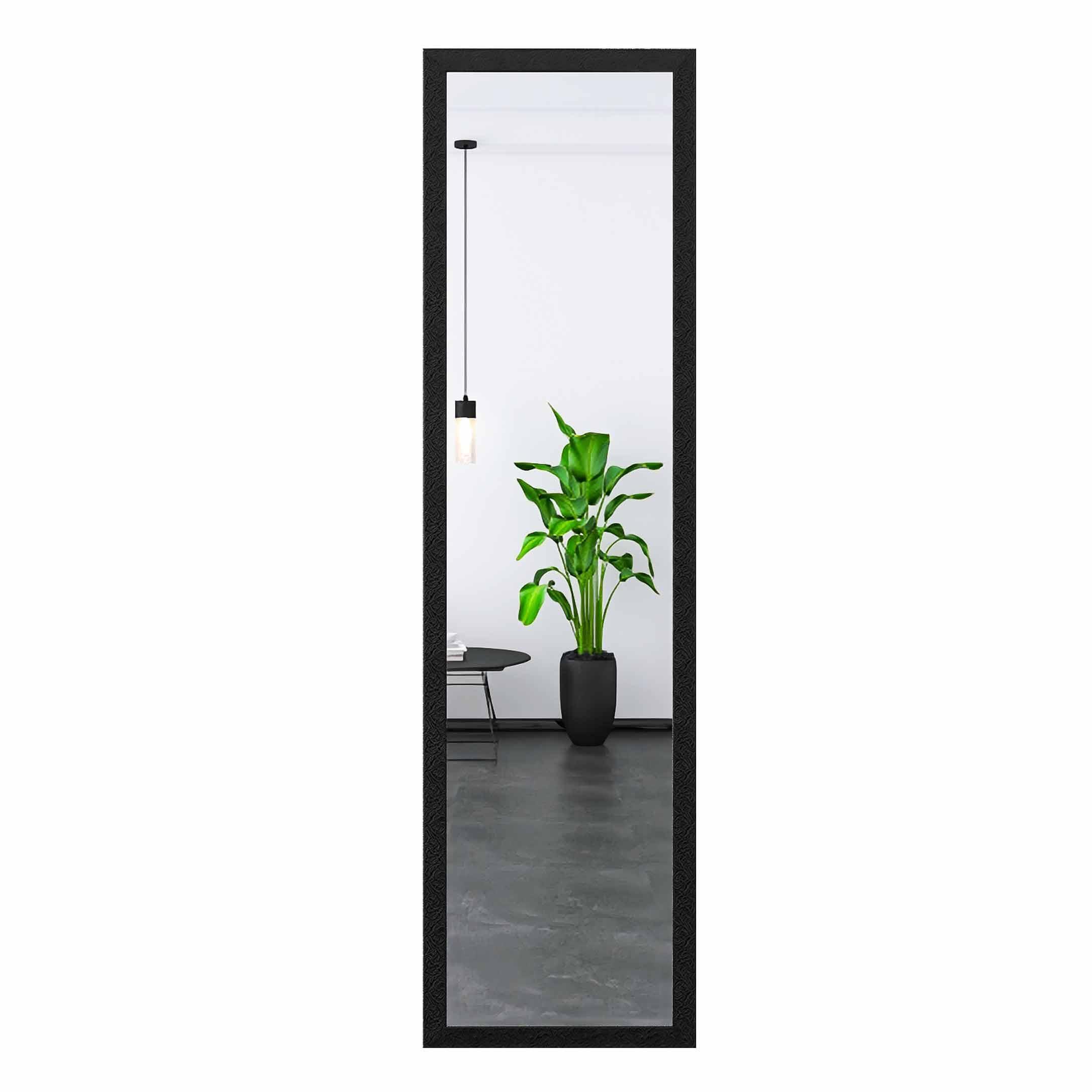 Beauty4U Full Length Mirror Wall Mirror Full Body Mirror Explosion-Proof Wall Mounted Hanging Mirror for Dorm with Rectangular Float Framed for Room Decor, 50"x 14", Black - Image 8