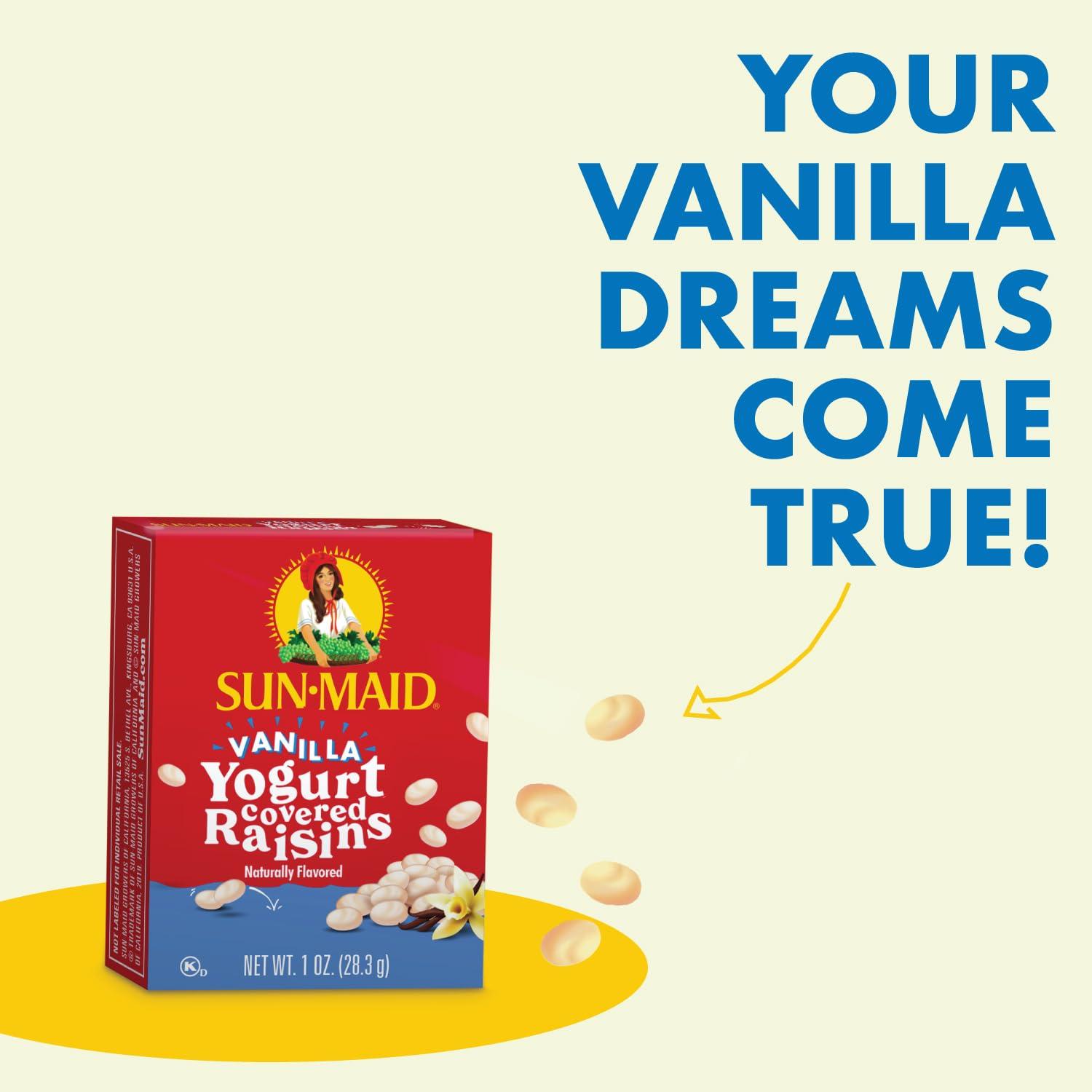 Sun-Maid Vanilla Yogurt Coated Raisins - (6 Pack) 1 oz Snack-Size Box - Yogurt Covered Dried Fruit Snack for Lunches and Snacks - Image 4