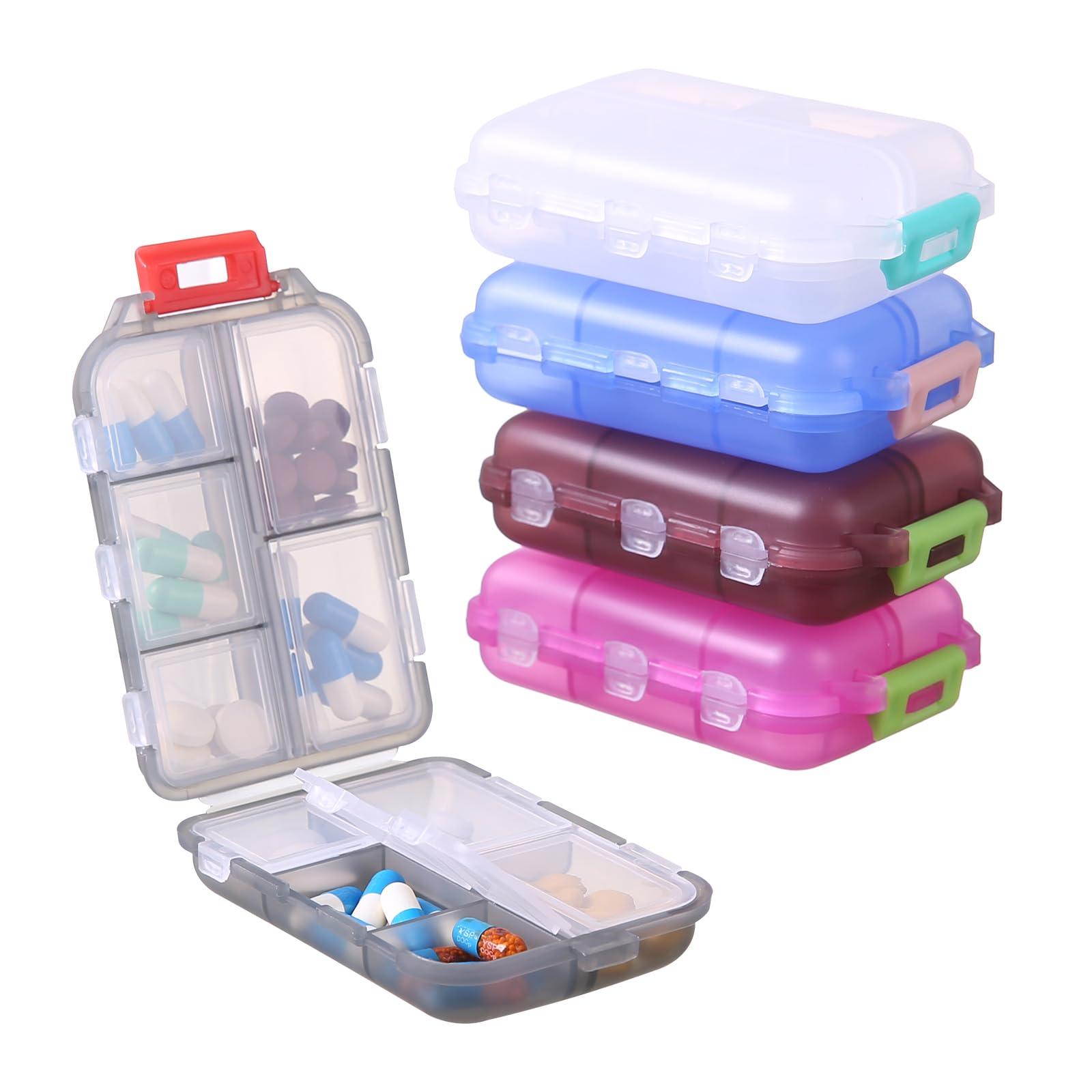 Zuihug 1Pack Travel Pill Organizer - 10 Compartments Pill Case, Compact and Portable Pill Box, Perfect for On-The-Go Storage, Pill Holder for Purse Gray - Image 9