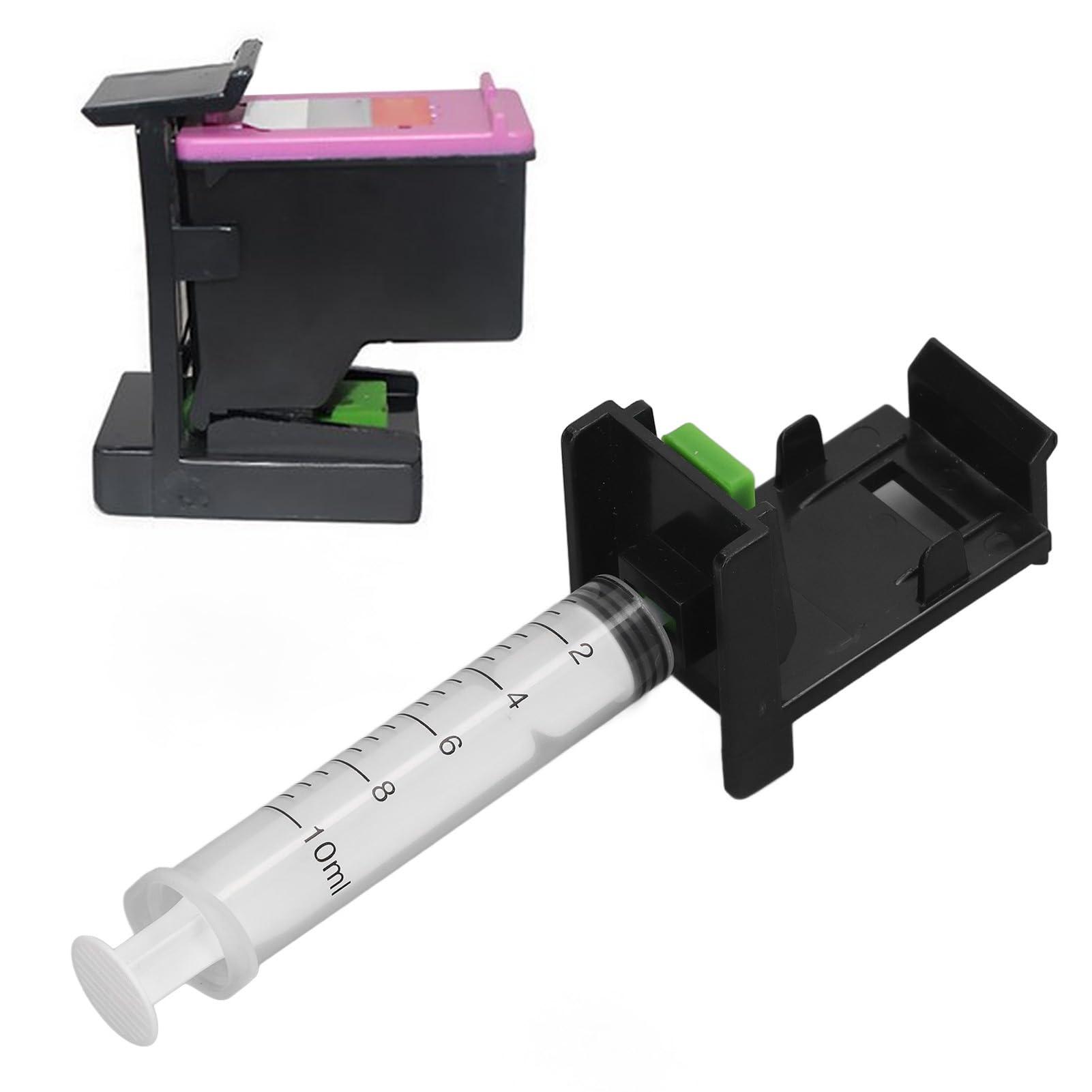 Ink Refill Clip, Ink Refill Tools, ABS PP Portable Ink Suction Holder Clip with Syringe for Hp Inkjet Ink s 745 746 47 57 705 706 810 811 210 211
