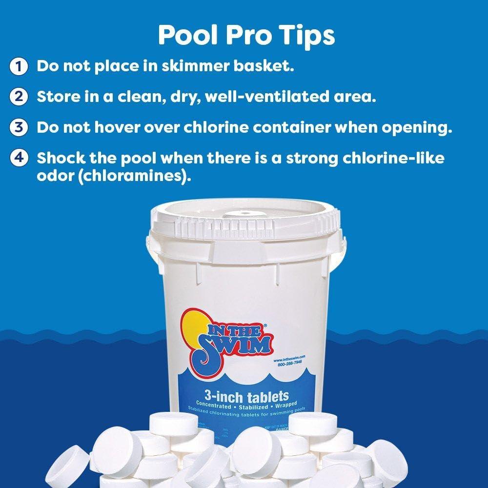 In The Swim 3 Inch Stabilized Chlorine Tablets for Sanitizing Swimming Pools - Individually Wrapped, Slow Dissolving - 90% Available Chlorine - Tri-Chlor - 50 Pounds - Image 5