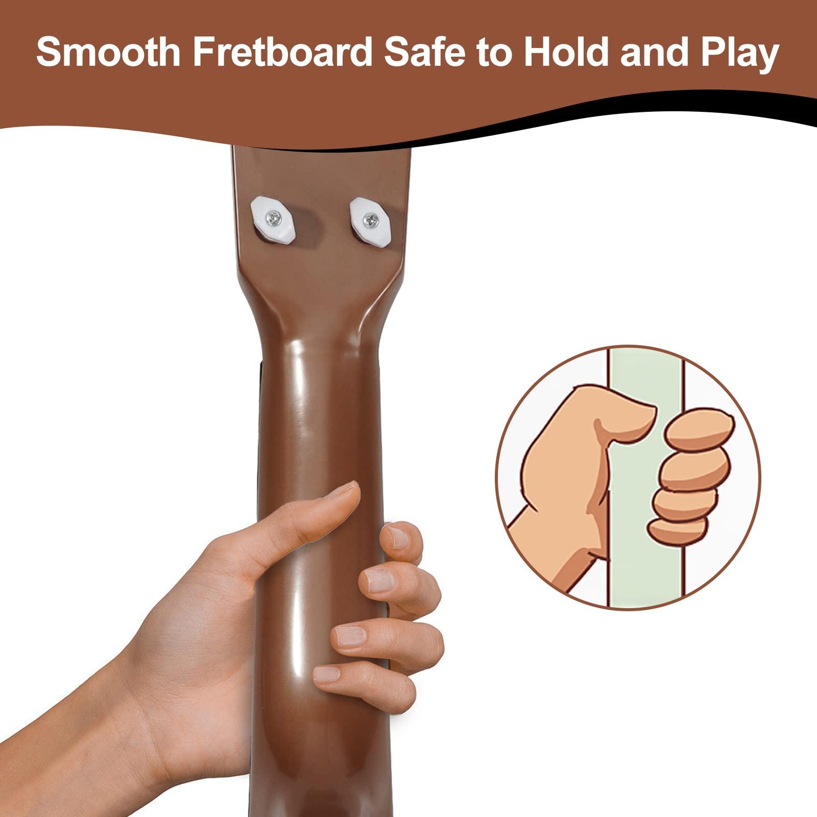 Raimy 17in Kids Ukulele Guitar - 4 Strings Mini Guitar Children Musical Instruments Educational Toys with Picks for Toddler Kids Boys Girls Beginner (Mahogany) - Image 7