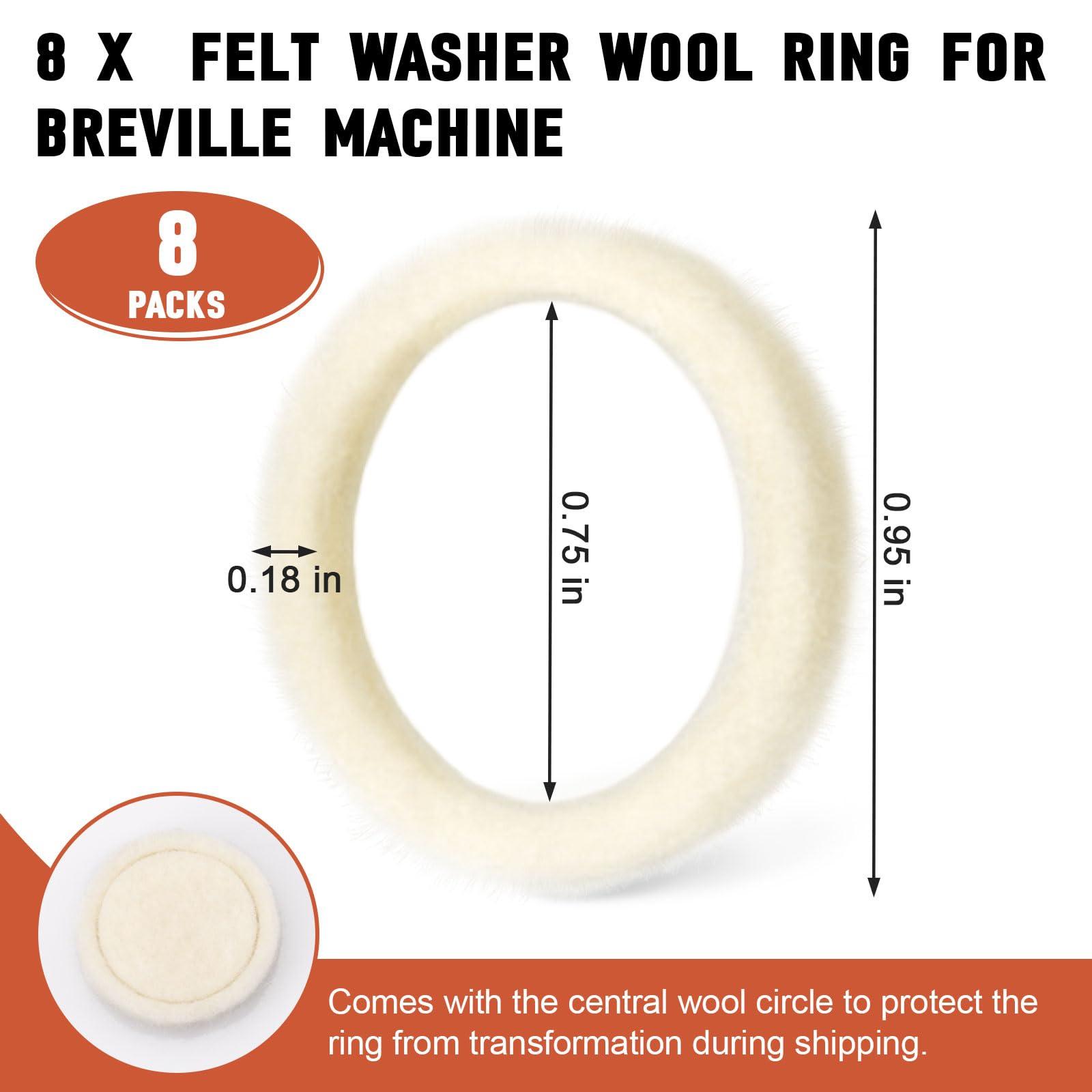 BES870XL Felt Washer Lower Burr for Breville Espresso Machine Grinders, SP0001575 Replacement Accessories for Breville Barista Express 870/876/878/880/980, Coffee Machine Cleaning Gasket, 8 Pack - Image 2
