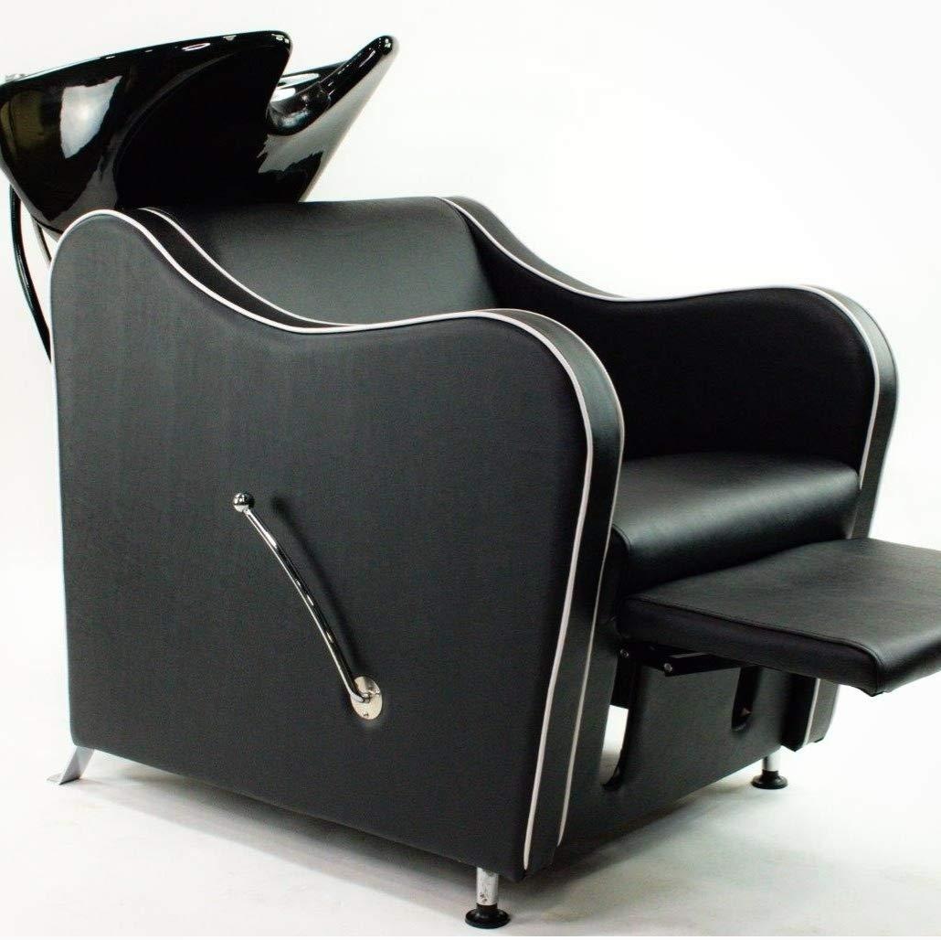 Belgrade Shampoo Backwash Unit w/Shampoo Bowl, Sink & Faucet for Beauty Spa Barber Shop, Professional Hair Salon Equipment, Black - Image 2