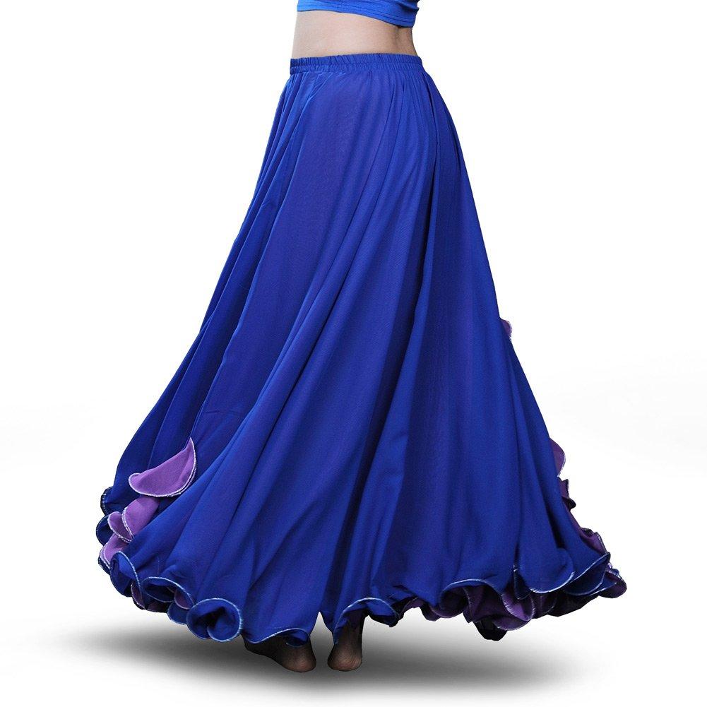 ROYAL SMEELA Chiffon Belly Dance Skirt Slit Tribal Bellydance Skirts Belly Dancer Costumes for Women Carnival Outfit - Image 2
