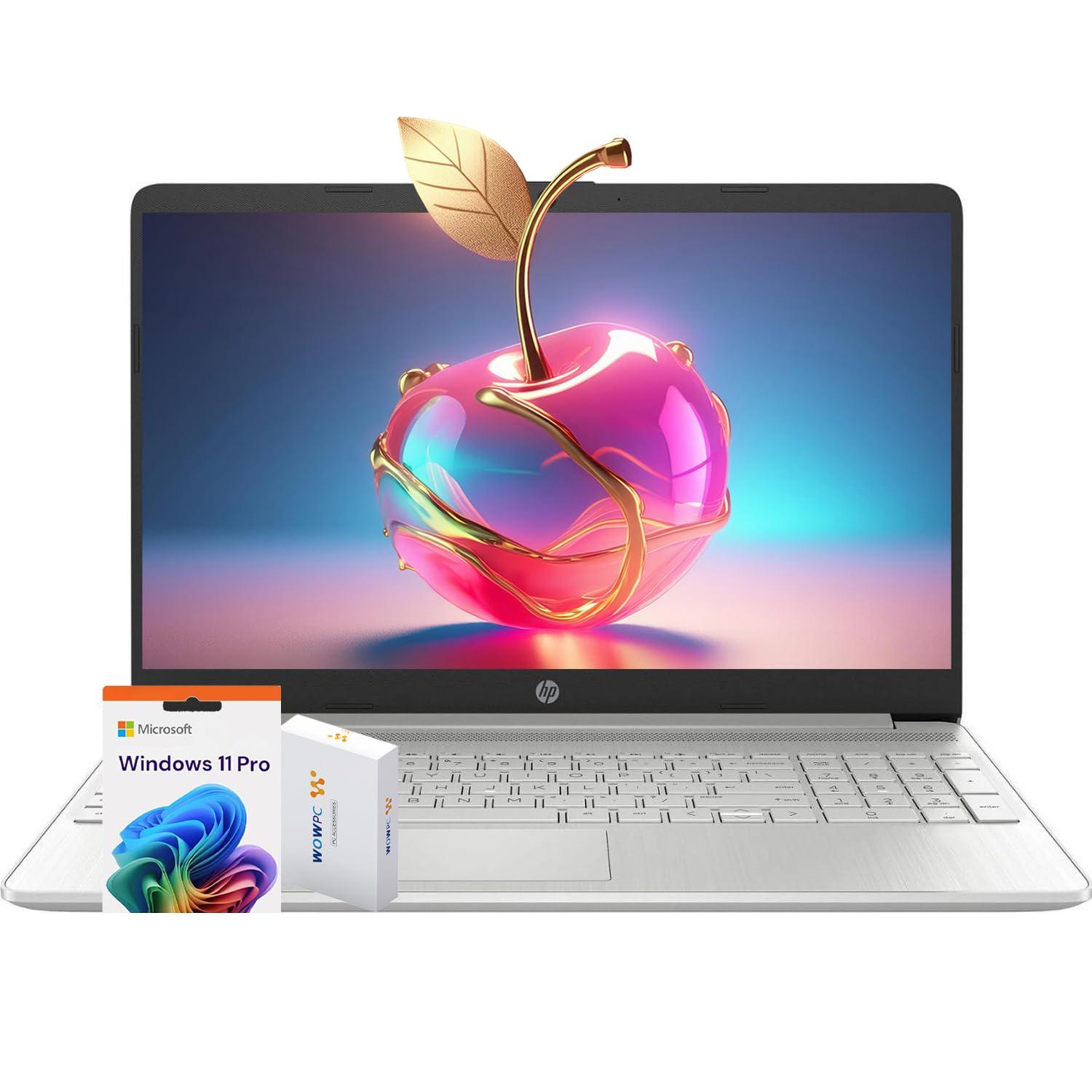 HP Latest 15" Laptop, Intel Celeron N4120 Quad-core Processor, 32GB RAM, 1TB SSD, 15.6" HD Micro Edge LED Display, Fast Charge, SD Card Reader, Windows 11 Pro, WOWPC Recovery USB