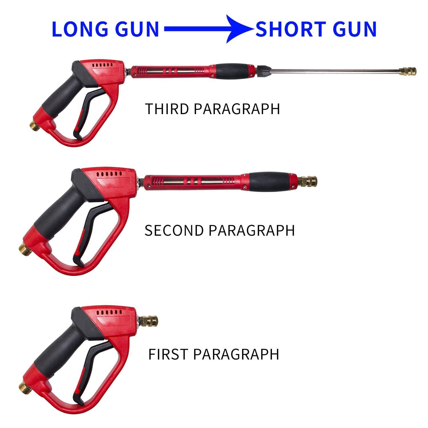Hourleey Pressure Washer Gun, Red High Power Washer Gun with Replacement Wand Extension, 5 Nozzle Tips, M22 Fittings, 40 Inch, 5000 PSI - Image 4