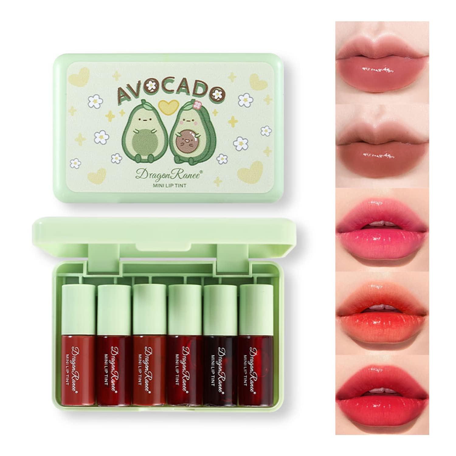 Minfei 6 Colors Lip Tint Stain Set,Korean Velvet Water Lip Tint,Natural Lip and Cheek Tint, Long lasting Non-Stick Cup Waterproof