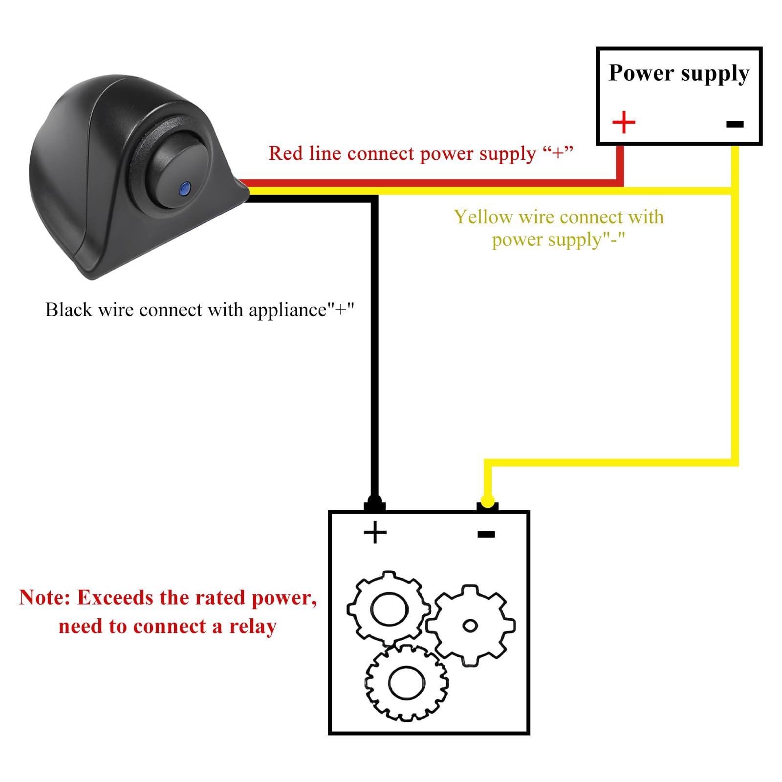 SHMZK Car DIY Switch Paste Type Rocker Switch, Off/ON Push Button DC12V Switch for Fog Driving Lights, Universal Button Rocker Switch for Neon Lights LED Light Bar, Car Accessories - Image 3