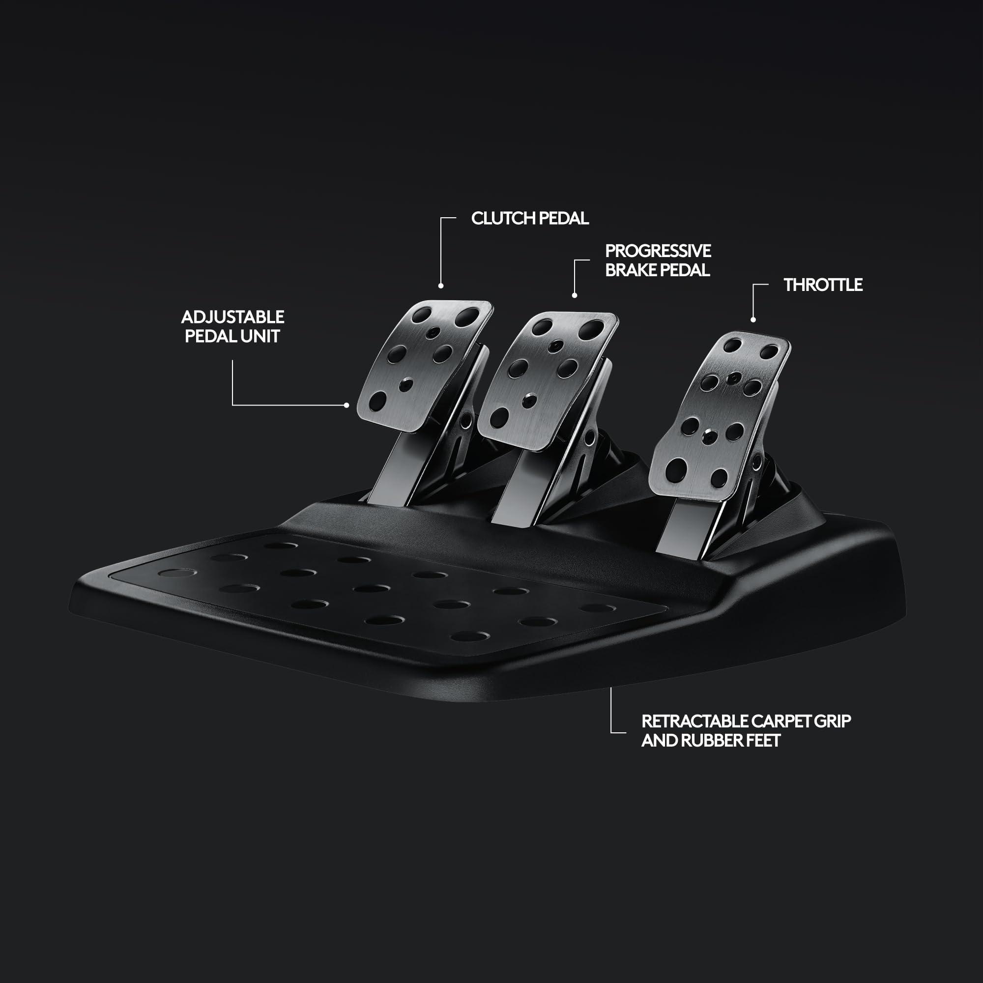 Logitech G920 Driving Force Racing Wheel and Floor Pedals, Real Force Feedback, Stainless Steel Paddle Shifters, Leather Steering Wheel Cover for Xbox Series X|S, Xbox One, PC, Mac - Black - Image 7