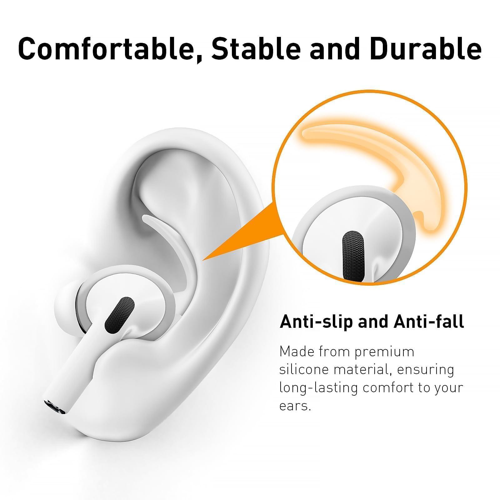 MOLOPPO 1 Pair Ear Hooks Covers for Apple AirPods Pro 1，Upgraded Anti-Slip Sports Ear Covers Accessories Compatible with AirPods Pro Generation 1 (Pink) - Image 3