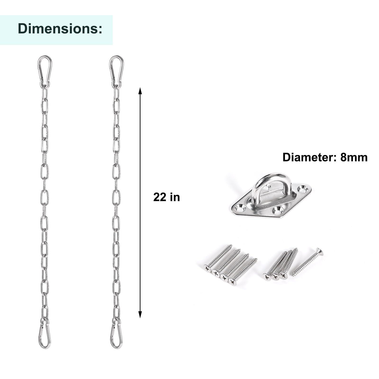 Hammock Hanging Kit & 2 Pack Swing Extension Chain, Hammock Hardware Kit, Extended Hanging Chain with 4 Carabiners with for Hammocks Swing Chairs Indoor Outdoor - Image 2