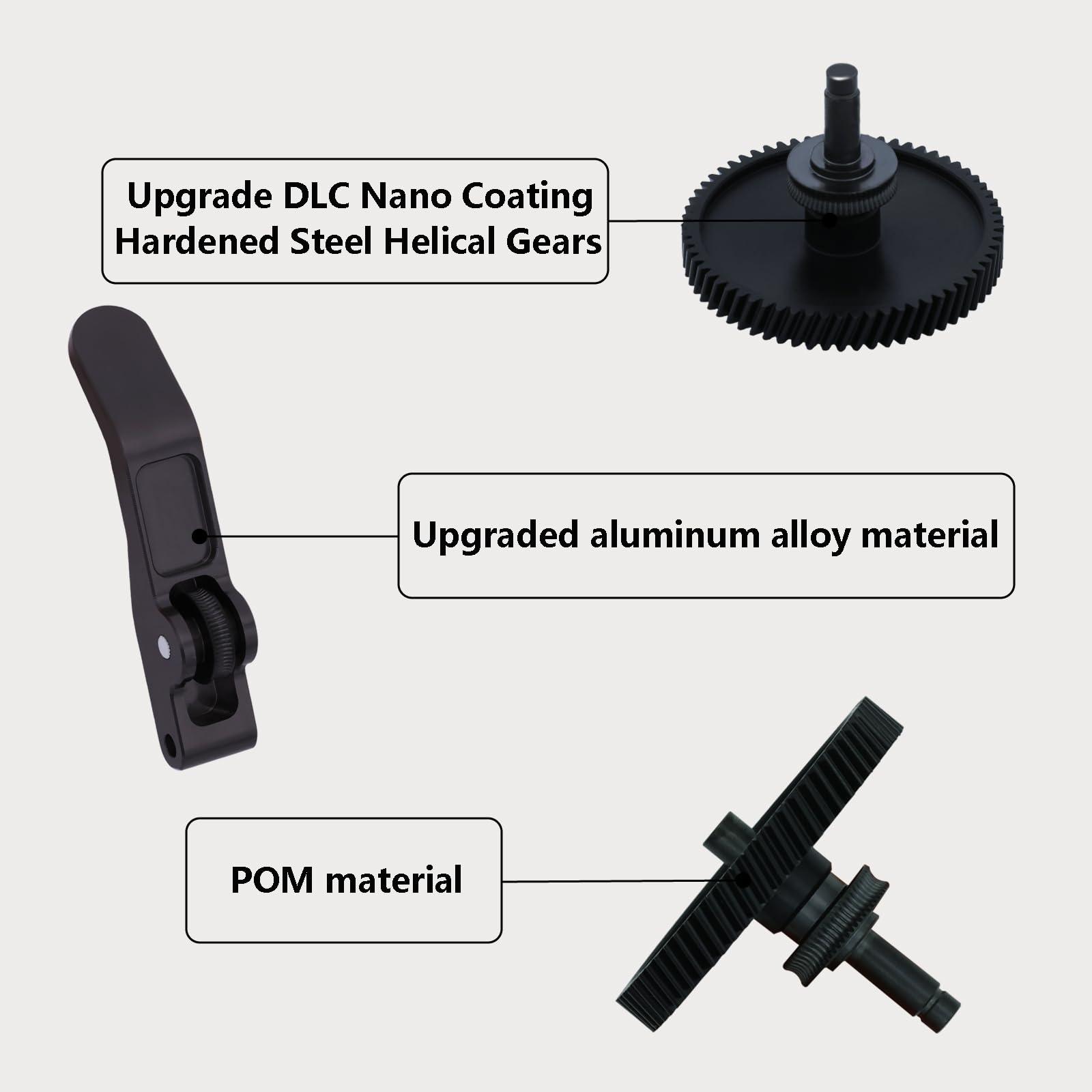 Hardened Steel Extruder Gear Kit for A1 Series, 3D Printer DLC Nano Coating Hardened Steel Extruder Dual Gear Aluminum Handle and POM Gear Kit for Bambu Lab A1, A1 Mini - Image 3