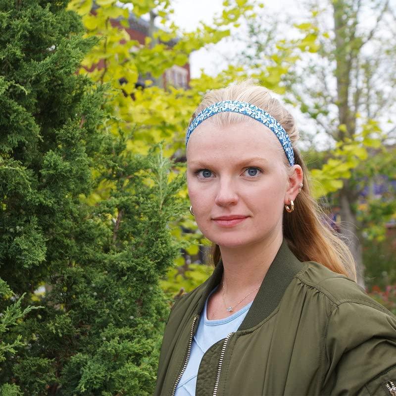Sweaty Bands Womens Girls Headband - Non-Slip Velvet-Lined Exercise Hairband - Butterflies Time to Fly 1-Inch - Image 3
