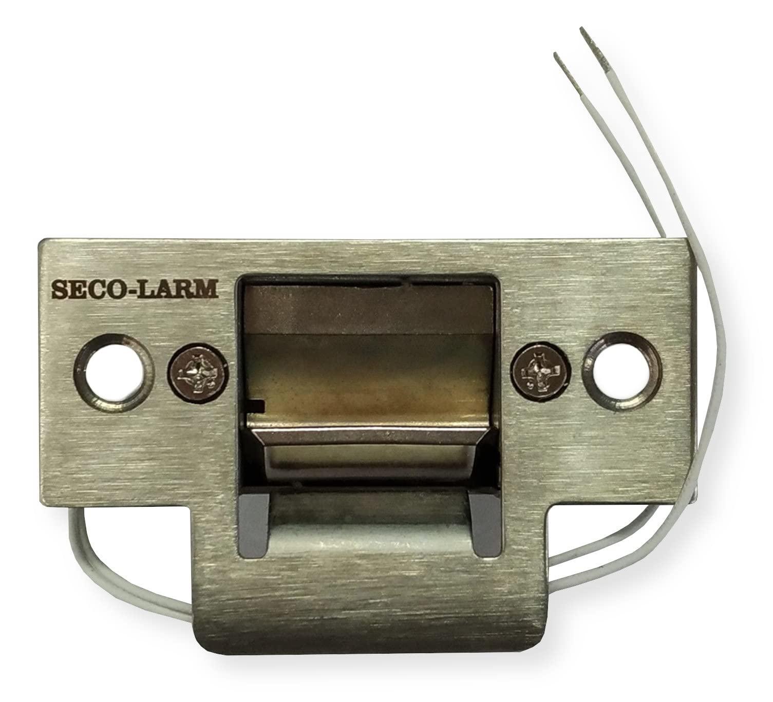 Seco-Larm SD-991A-D1Q Mini No-Cut Electric Door Strike For Indoor Use​, Converts Cylindrical Lock Sets Into an Electronic Access-controlled Locking System, Stainless Steel Keeper