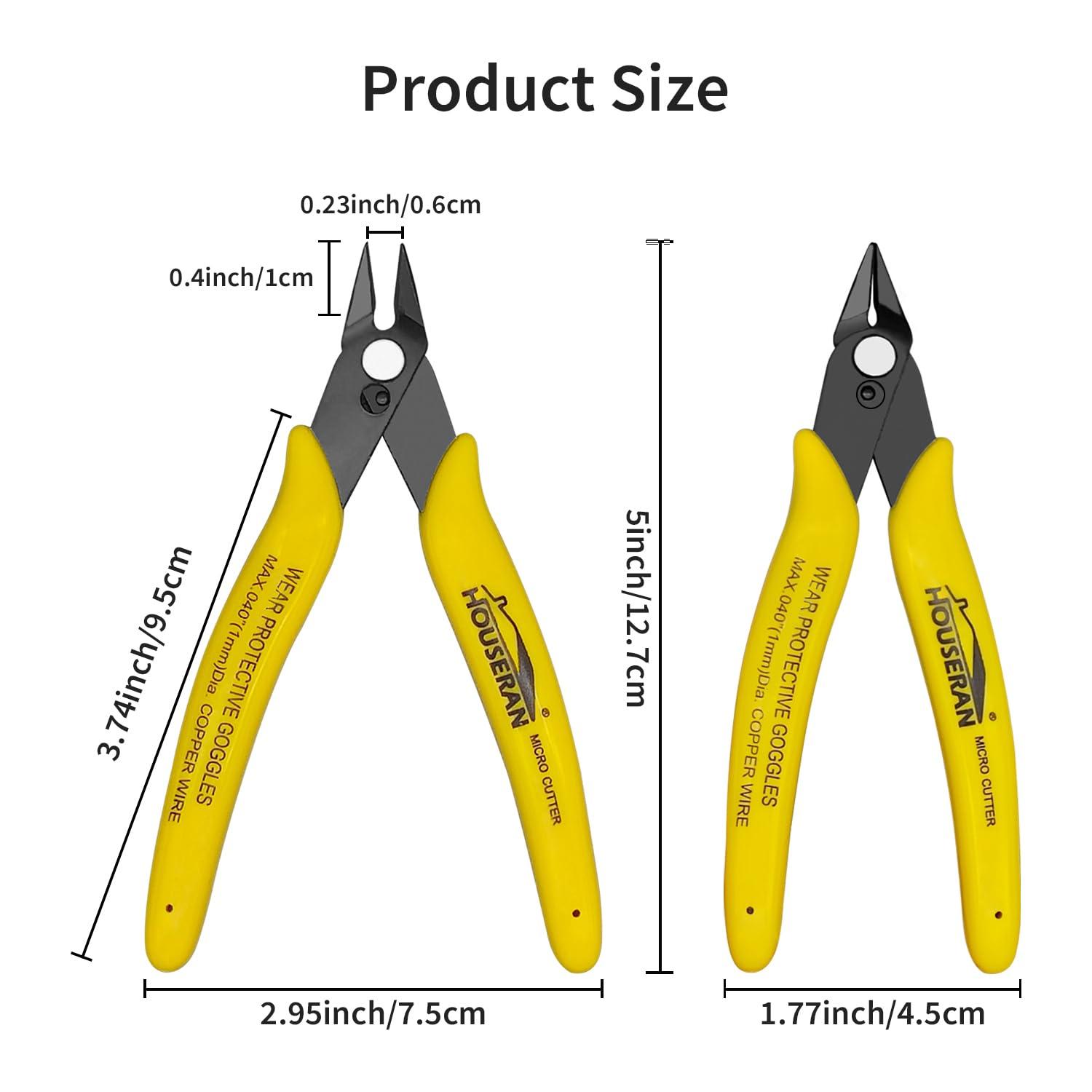 HOUSERAN Flush Cutters, 10 Pack, 5 Inch Micro Flush Cut Pliers with Spring, Side Cut Nippers, Mini Wire Cutters Model Nippers Flush Cutters for Jewelry Making, Plastic Models, Zip Ties, Electronics - Image 3