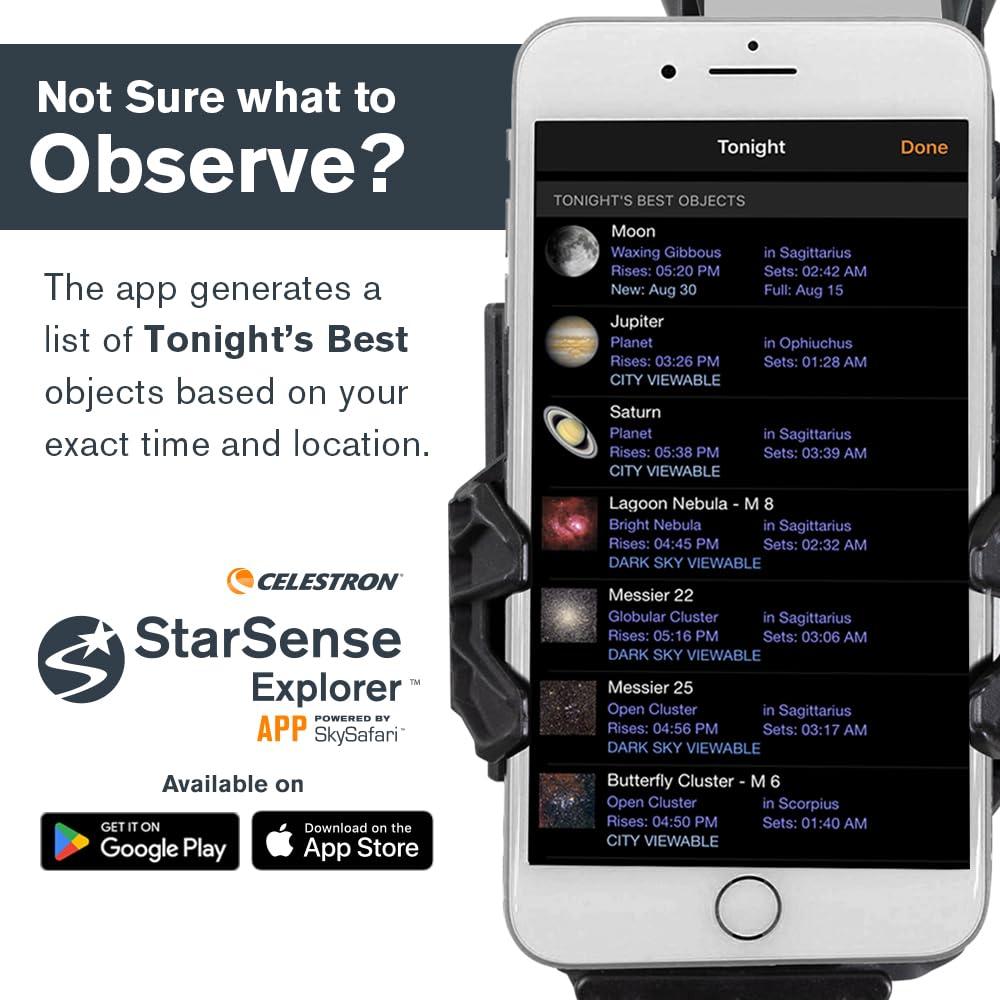Celestron 22482 StarSense Explorer 150mm Tabletop Dobsonian Smartphone App-Enabled Telescope Works with StarSense App to Help You Find Nebulae, Planets & More – iPhone/Android Compatible - Image 10