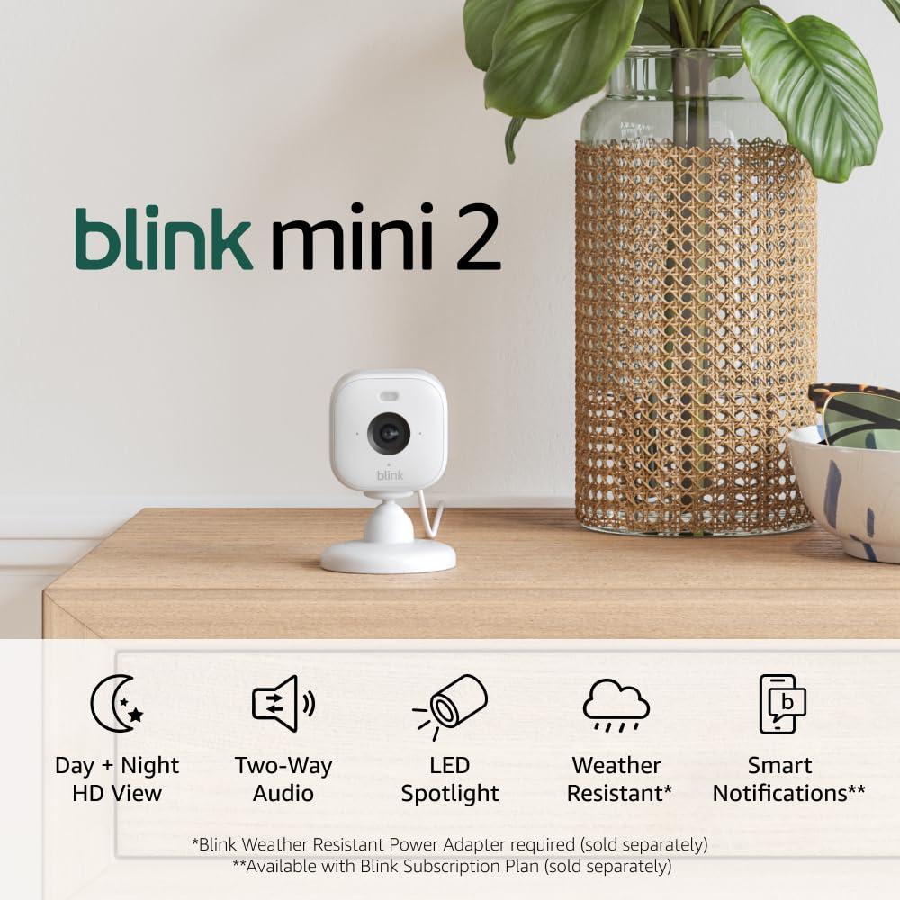 Blink Mini 2 (newest model) — Home Security & Pet Camera with HD video, color night view, motion detection, two-way audio, and built-in spotlight — 1 camera (White) - Image 6