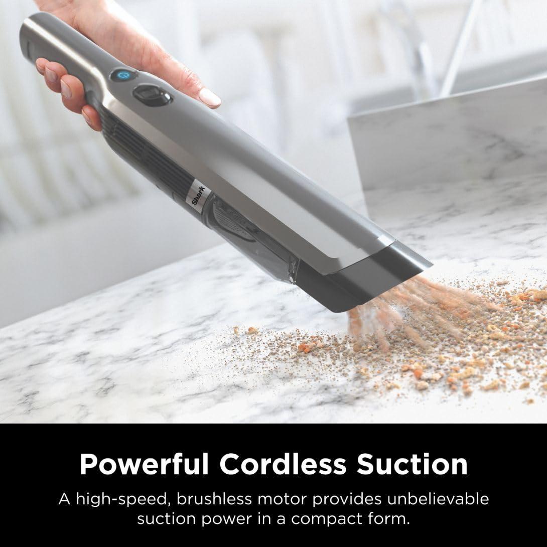 Shark WV201 WANDVAC Handheld Vacuum, Lightweight at 1.4 Pounds with Powerful Suction, Charging Dock, Single Touch Empty and Detachable Dust Cup,Graphite, Slate - Image 4