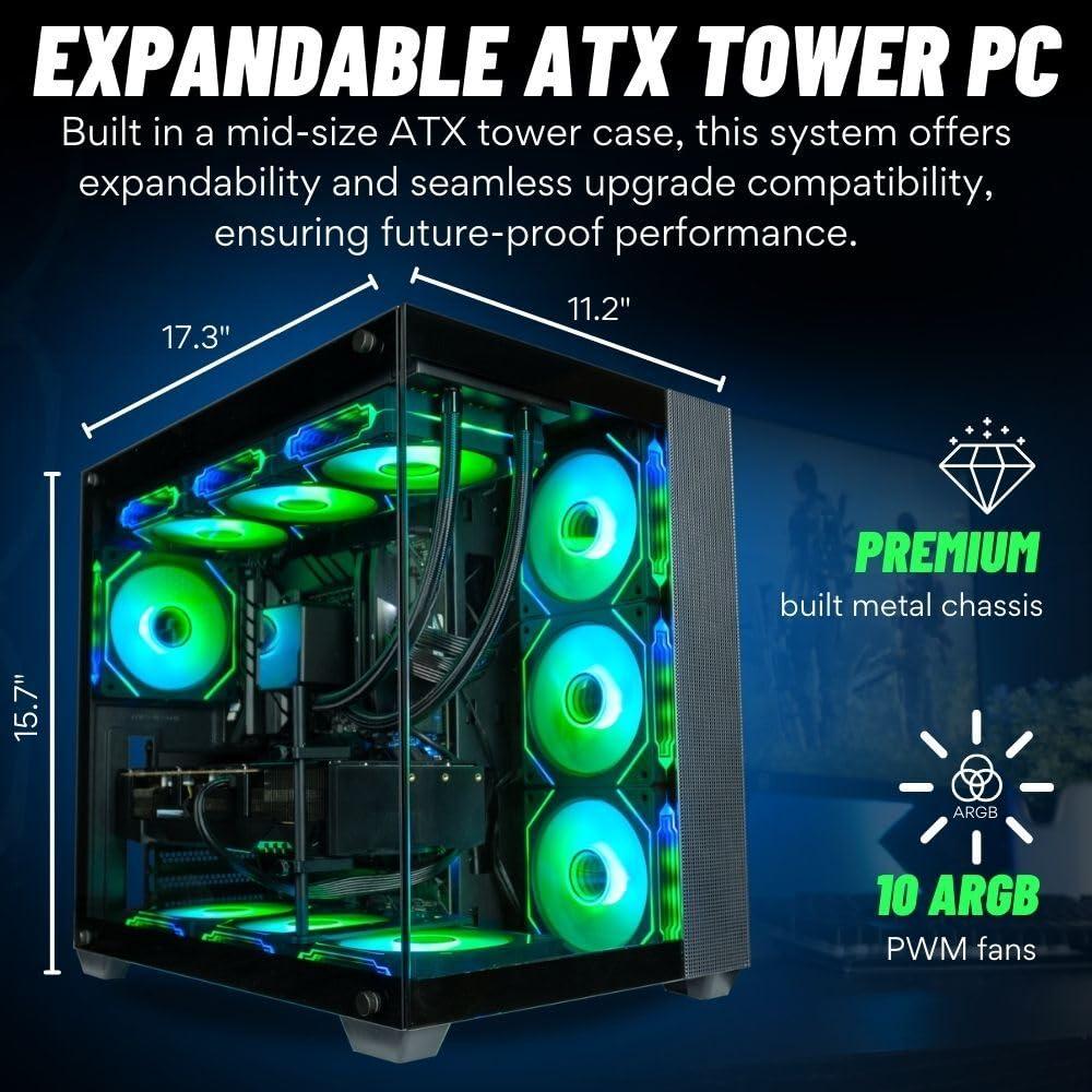 Panorama XL RTX 5090 Gaming Desktop PC - AMD Ryzen 9 9950X3D, 192GB DDR5 RAM, 4TB NVMe 990 Pro Gen4 SSD, 3TB HDD, WiFi 6E + BT, HDMI, Windows 11 Pro - Best 2025 RGB Prebuilt Tower Computer for Gamers - Image 7