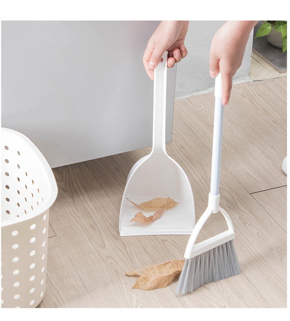 Xifando Mini Broom with Dustpan for Kids,Little Housekeeping Helper Set (White+Grey) - Image 7