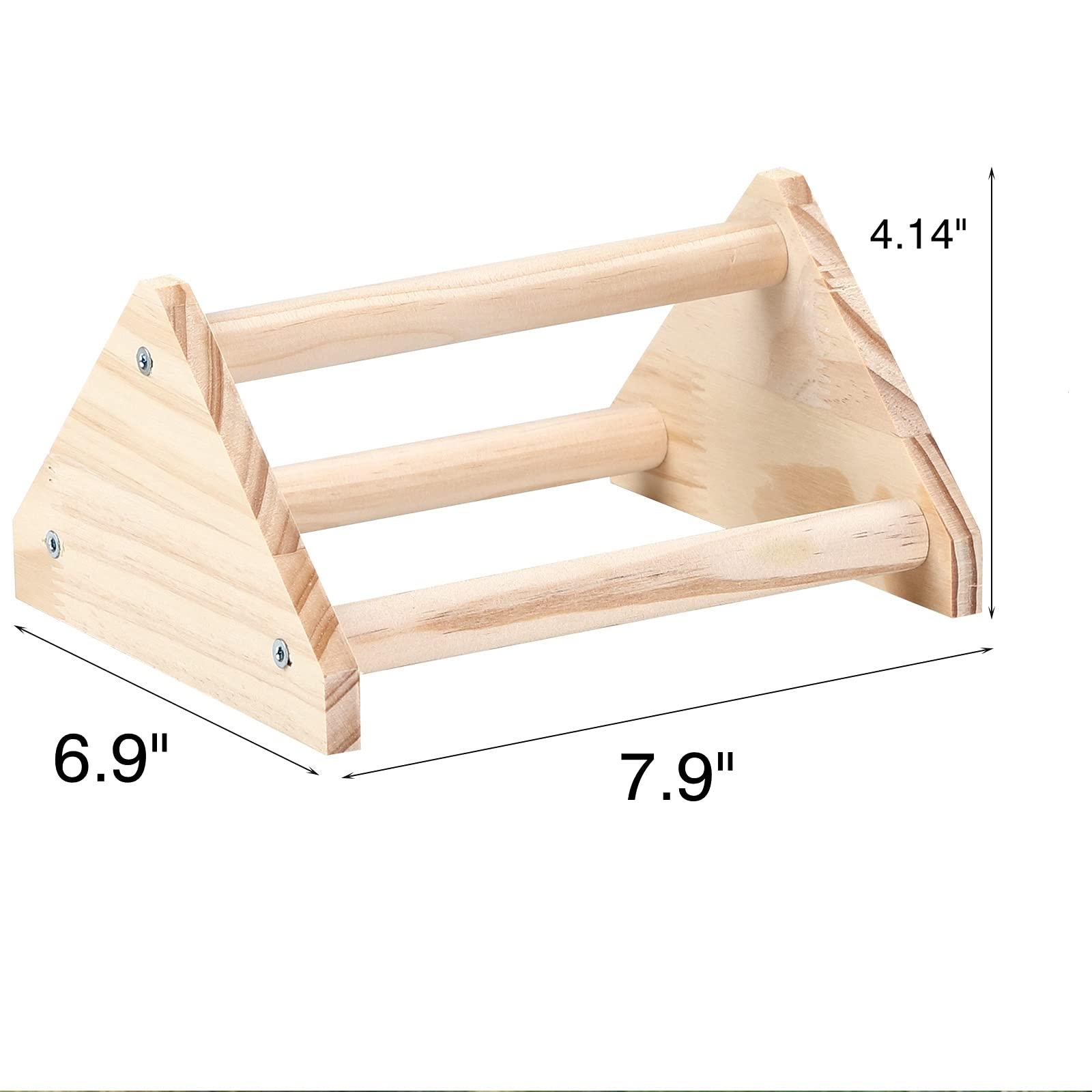 GINTUTO Chicken Perch Strong Pine Wooden Chick Jungle Gym Roosting Bar, Chick Perch Toys for Coop and Brooder for Large Bird Baby Chicks Parrot (Small) - Image 5