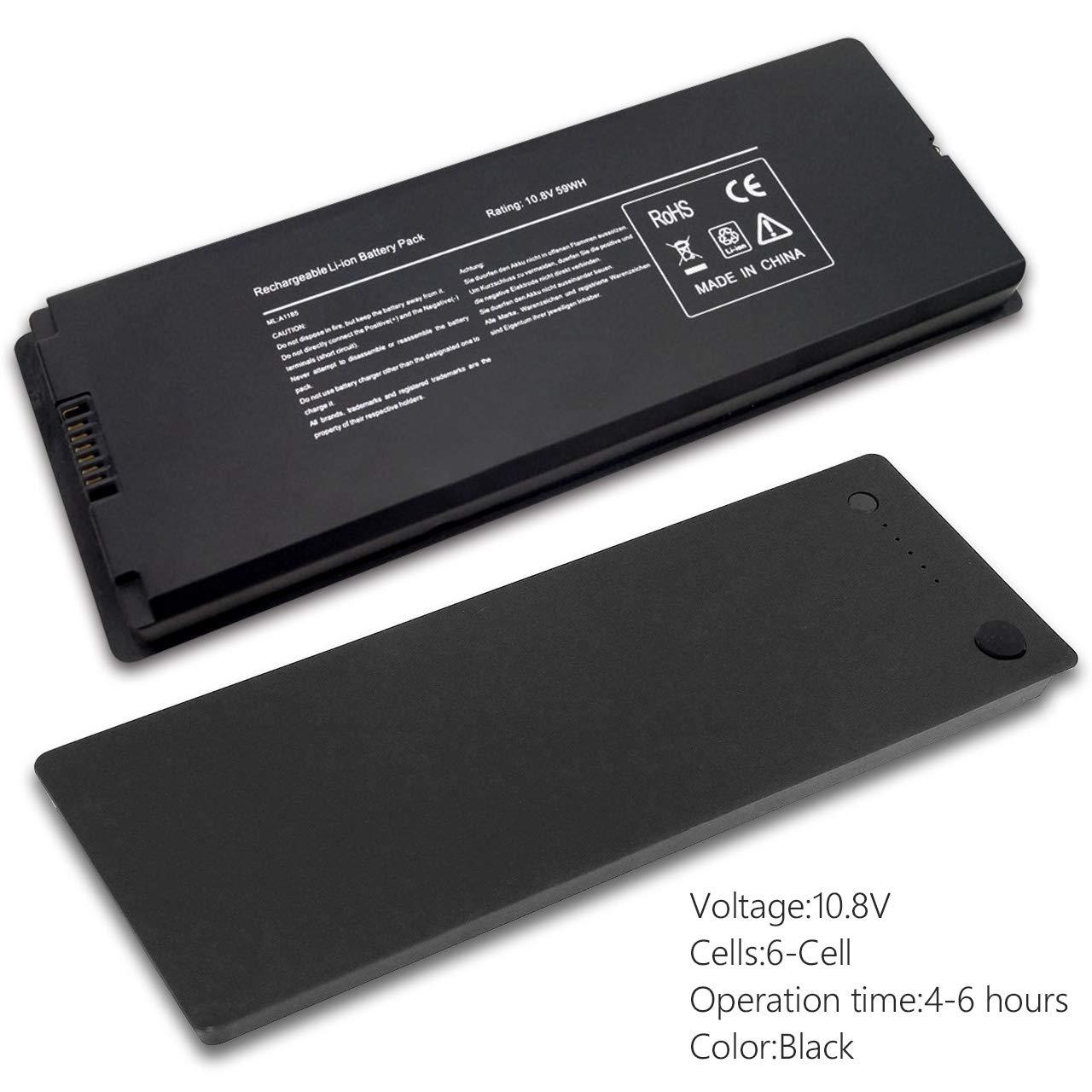 SOLICE New A1185 A1181 Laptop Battery for Apple MacBook 13" A1185 A1181 MA561 MA561FE/A MA561G/A MA561J/A [10.8V 59Wh Black] - Image 4