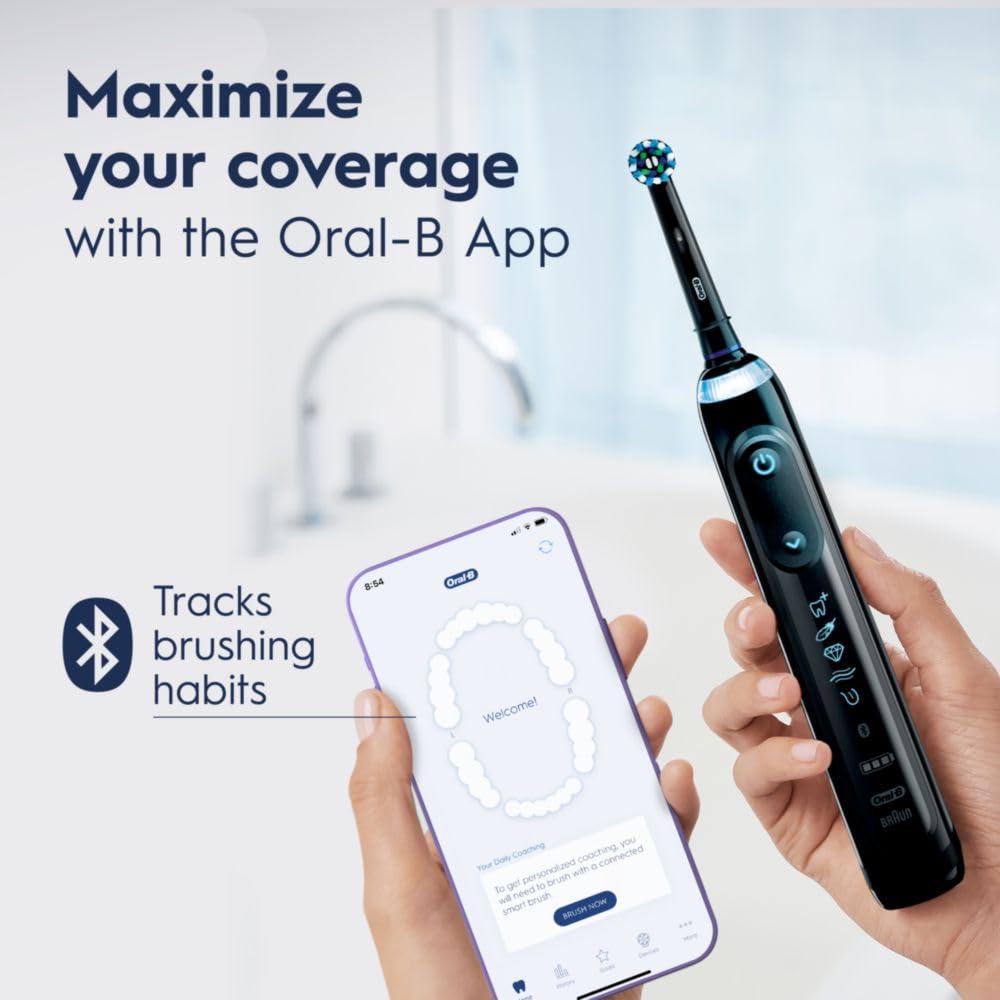 Oral-B Genius X Limited Rechargeable Electric Toothbrush with 1 Replacement Brush Head, Travel Case, Midnight Black - Image 5