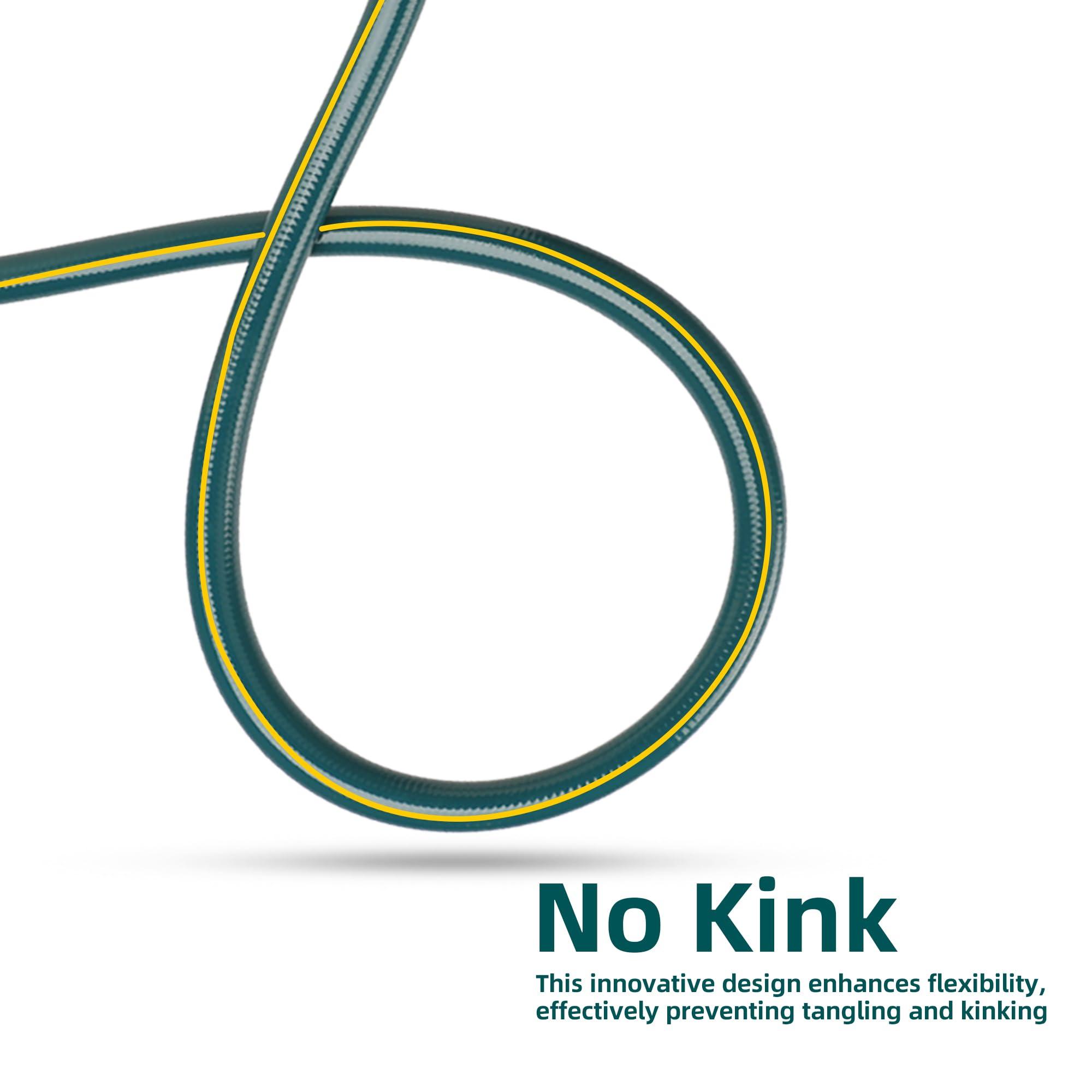 Solution4Patio Long Green Garden Hose 3/4 in. x 50 ft. -Kink Free, No Leaking, Male/Female Fittings -Heavy Duty Durable Flexible Lightweight Water Pipe -Brass Aluminum Ends for Household & Commercial - Image 6