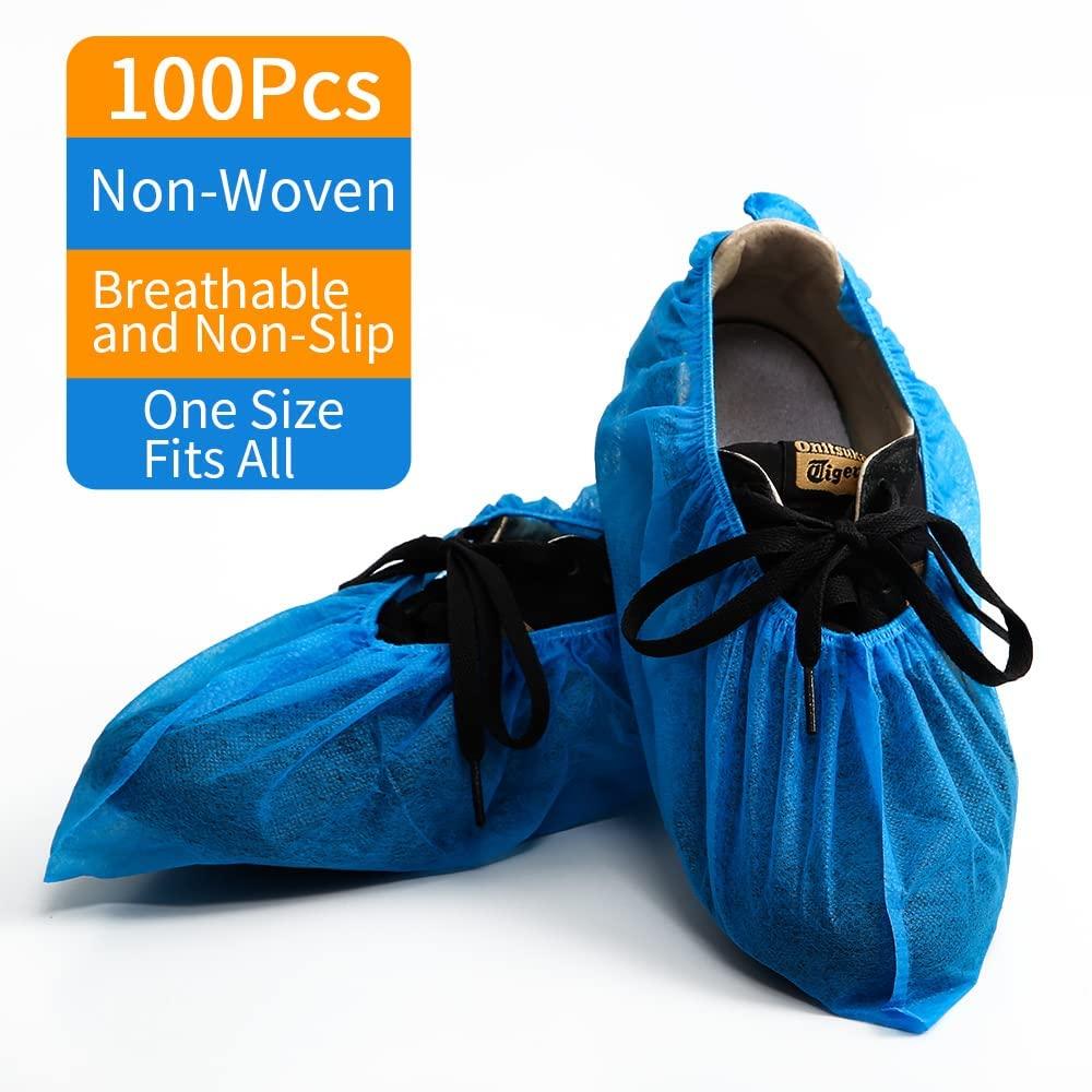 WHYJJQIAN Shoe Covers Disposable Non Slip for Indoors,Non-Woven Shoe & Boot Covers-100 Pack(50 Pairs),Shoe Booties Slip Resistant Overshoes Foot Covers with Sole Protector(Medium Grey) - Image 4