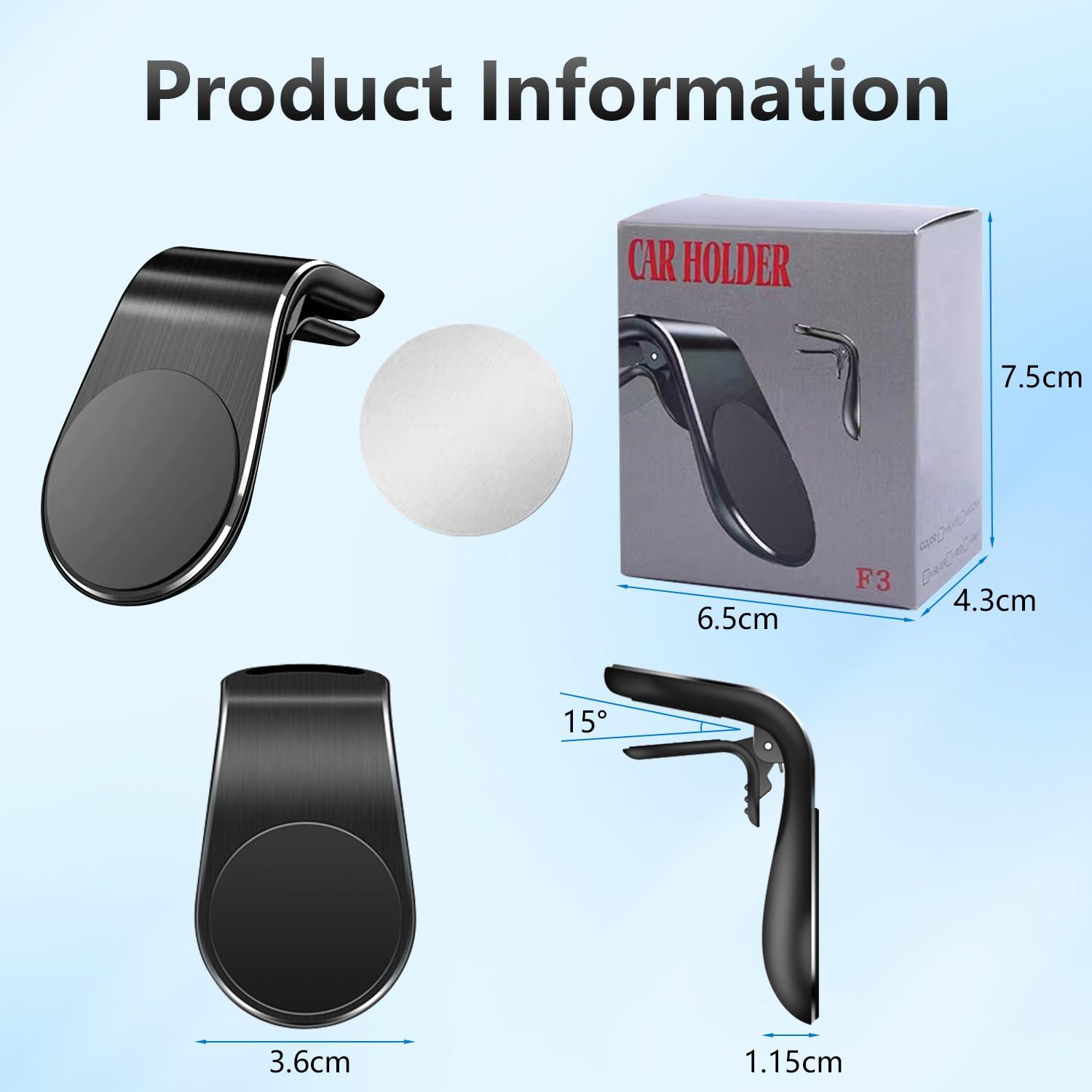 2PCS Mobile Phone Navigation Magnetic Bracket, L Type 360° Rotatable Car Phone Mount, Strong Magnet Mount for Any Smartphone (Silver) - Image 7