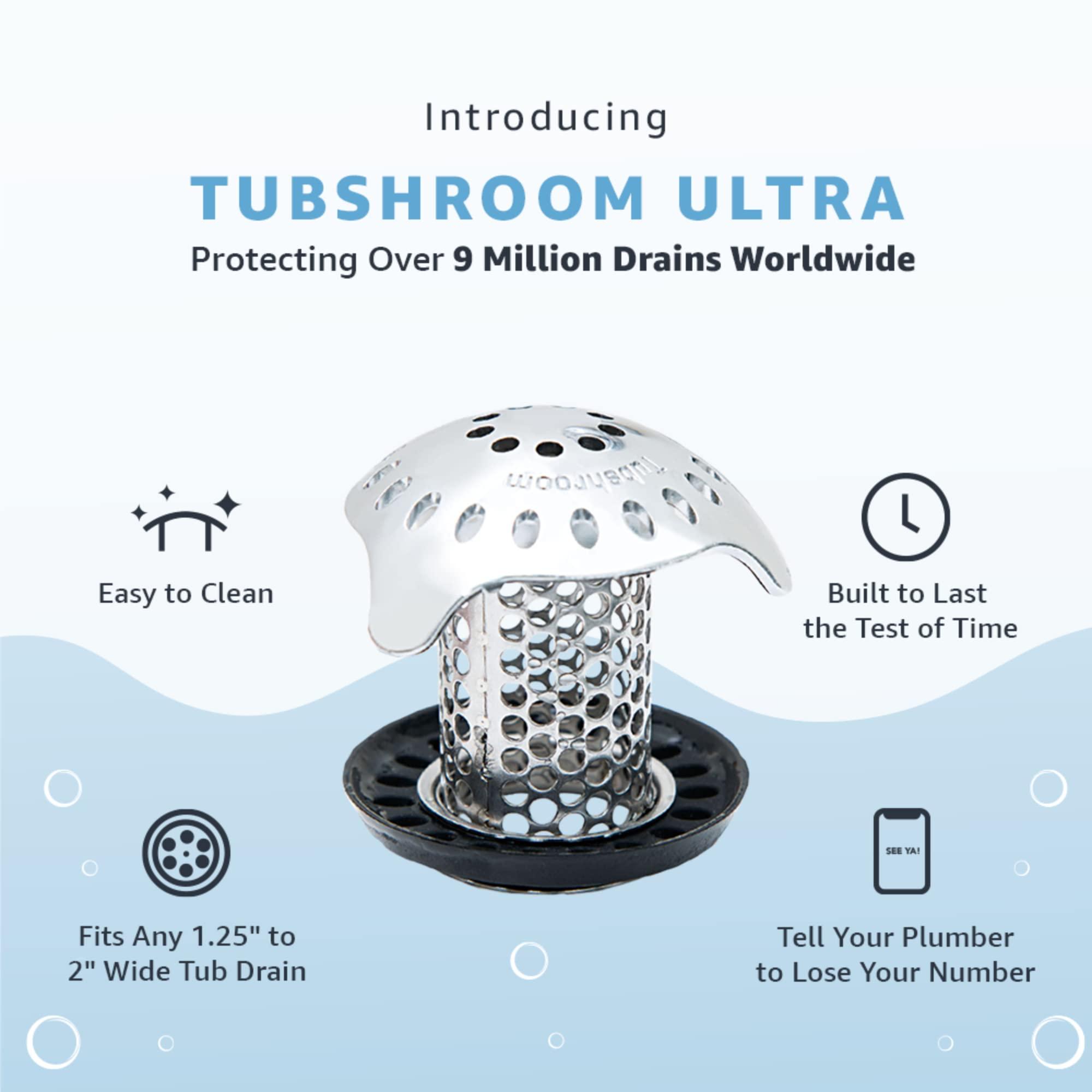 TubShroom Ultra Revolutionary Bath Tub Drain Protector Hair Catcher/Strainer/Snare, Stainless Steel, Stainless Combo - Image 6