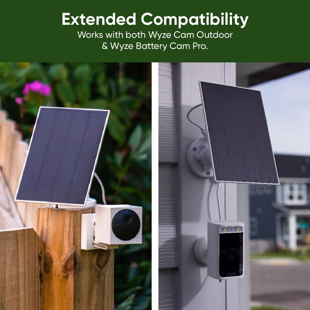 Solar Panel for WYZE Camera, Works with Wyze Battery Cam Pro/Wyze Cam Outdoor v1/v2, Continuous Power with 2.5W 5V Charging, Weather Resistant, Easy Install - 1 Pack - Image 5