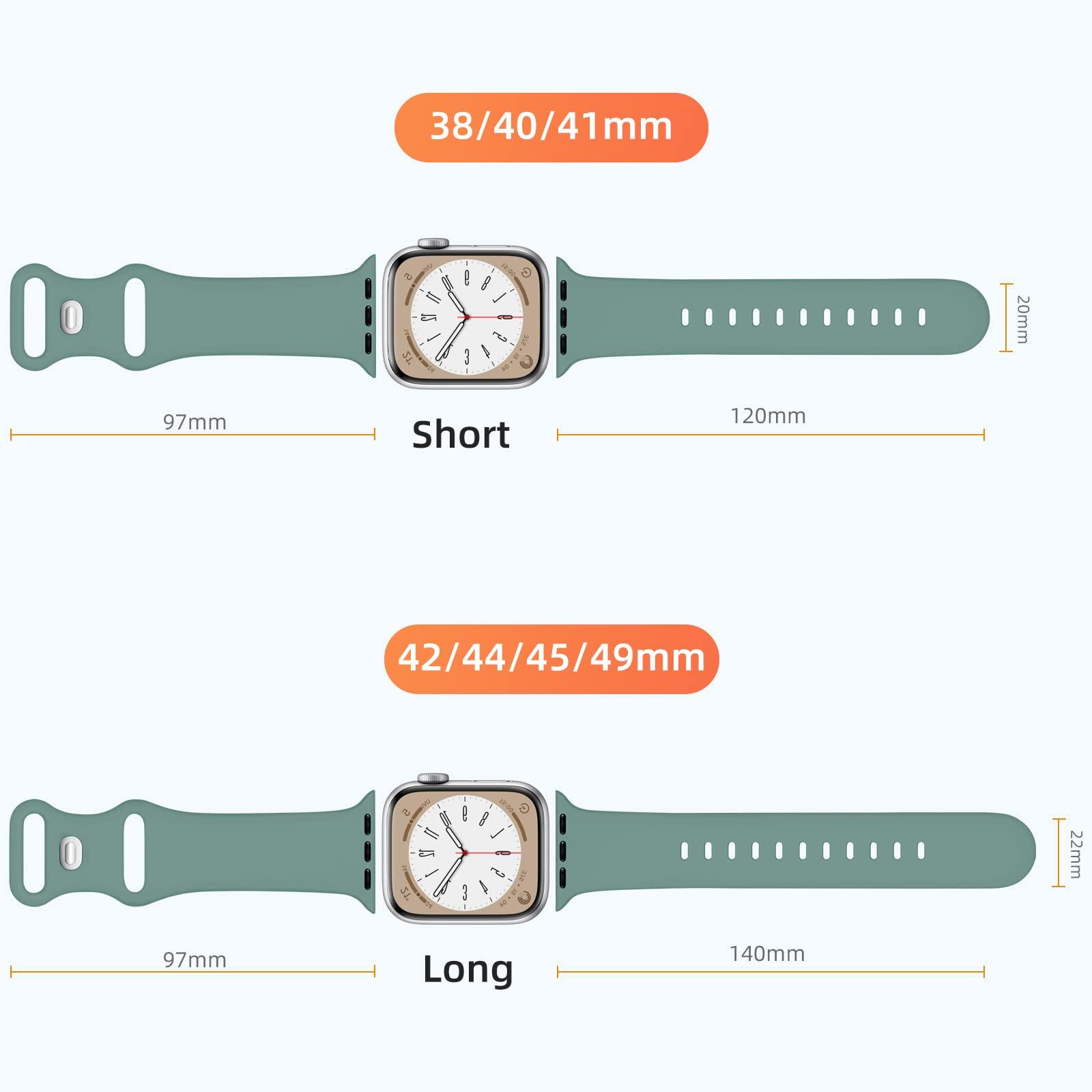 Maledan 6 Pack Bands Compatible for Apple Watch Band 38mm 40mm 41mm 42mm 44mm 45mm 46mm 49mm Women Men, Soft Silicone Sport Replacement Band for iWatch Apple Watch Series 10 9 8 7 6 5 4 3 SE Ultra - Image 8