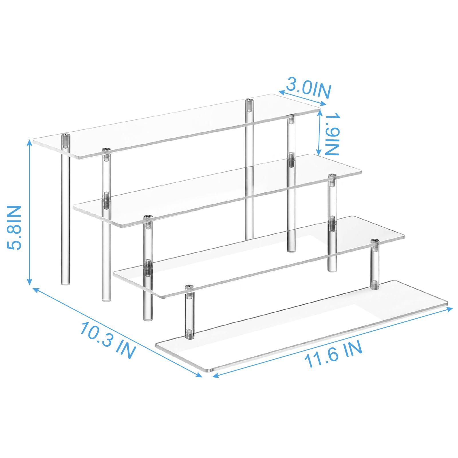 HENABLE 4 Tier Acrylic Perfume Organizer Stand, Clear Display Risers for Perfume, Cologne, Cosmetic, Skincare, Funko POP, Dessert Display, Cupcake Stand Holder - Image 2
