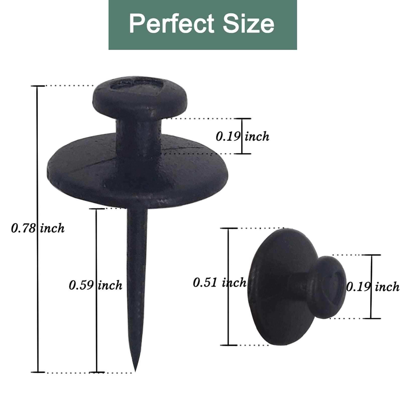 30 PCS Push Pins Picture Hangers Wall Hooks, Double Headed Thumb Tacks for Wall Hangings, Renter Friendly Decor Small Picture Frame Hangers for Drywall Cork Board Home Office Photo Decorations(Black) - Image 3