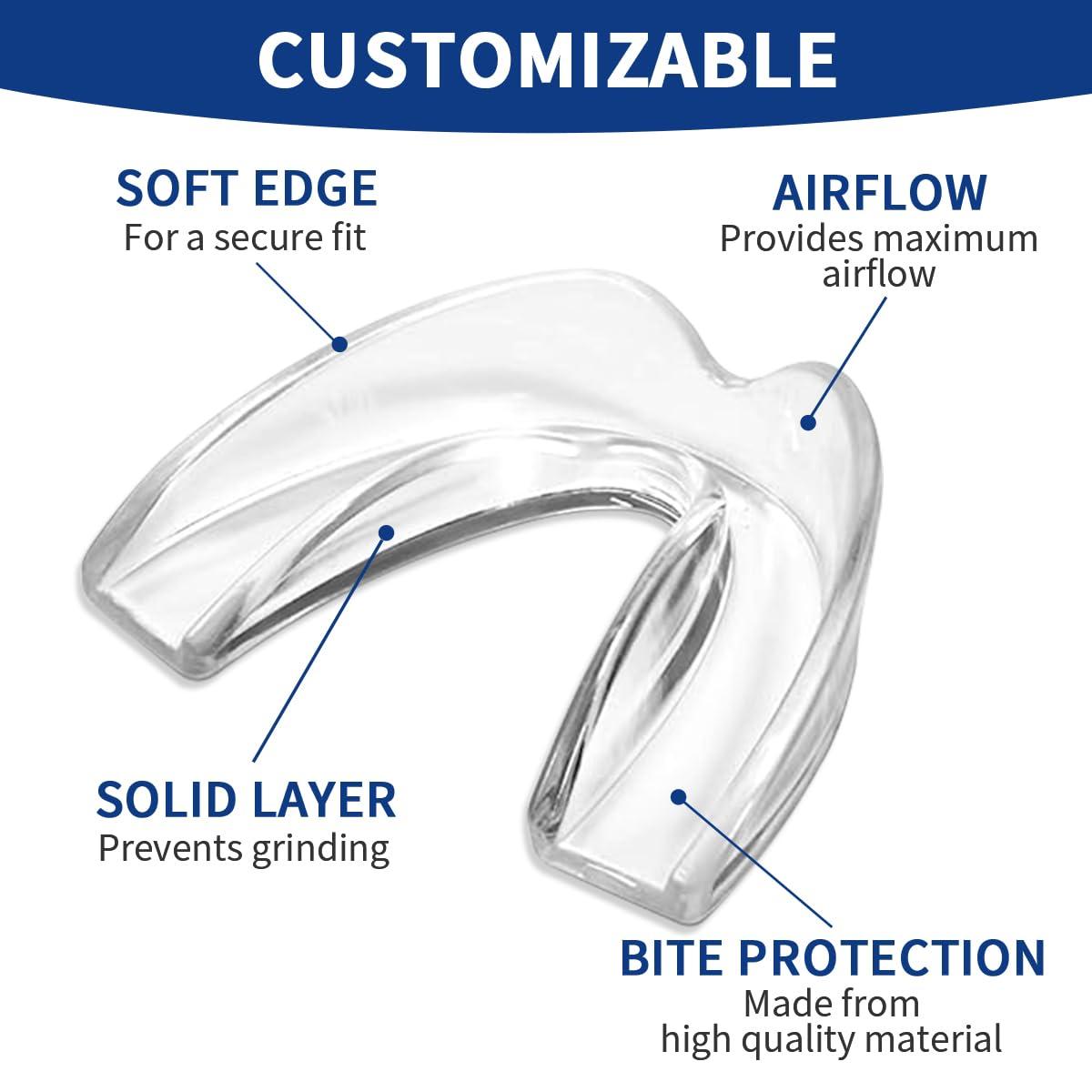 Sleep Mouth Guard for Grinding Teeth at Night,Mouthguards for Grinding of Teeth Protection for Teeth,Reusable Teeth Grinding,for Teeth Grinding, Night Guards for Teeth Grinding(4 Pack/Two Size) - Image 3