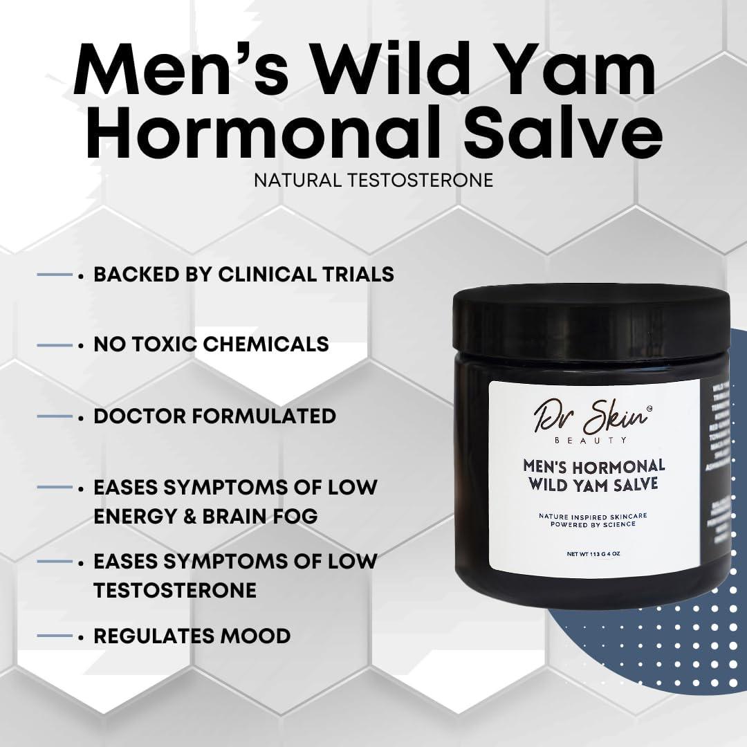 Dr. Skin Men's Organic Wild Yam Cream for Hormone Balance 4oz | Natural Hormonal Support Balance Cream | Made in The USA | Men's T- Booster - Stamina, Endurance, & Strength Booster - Image 3
