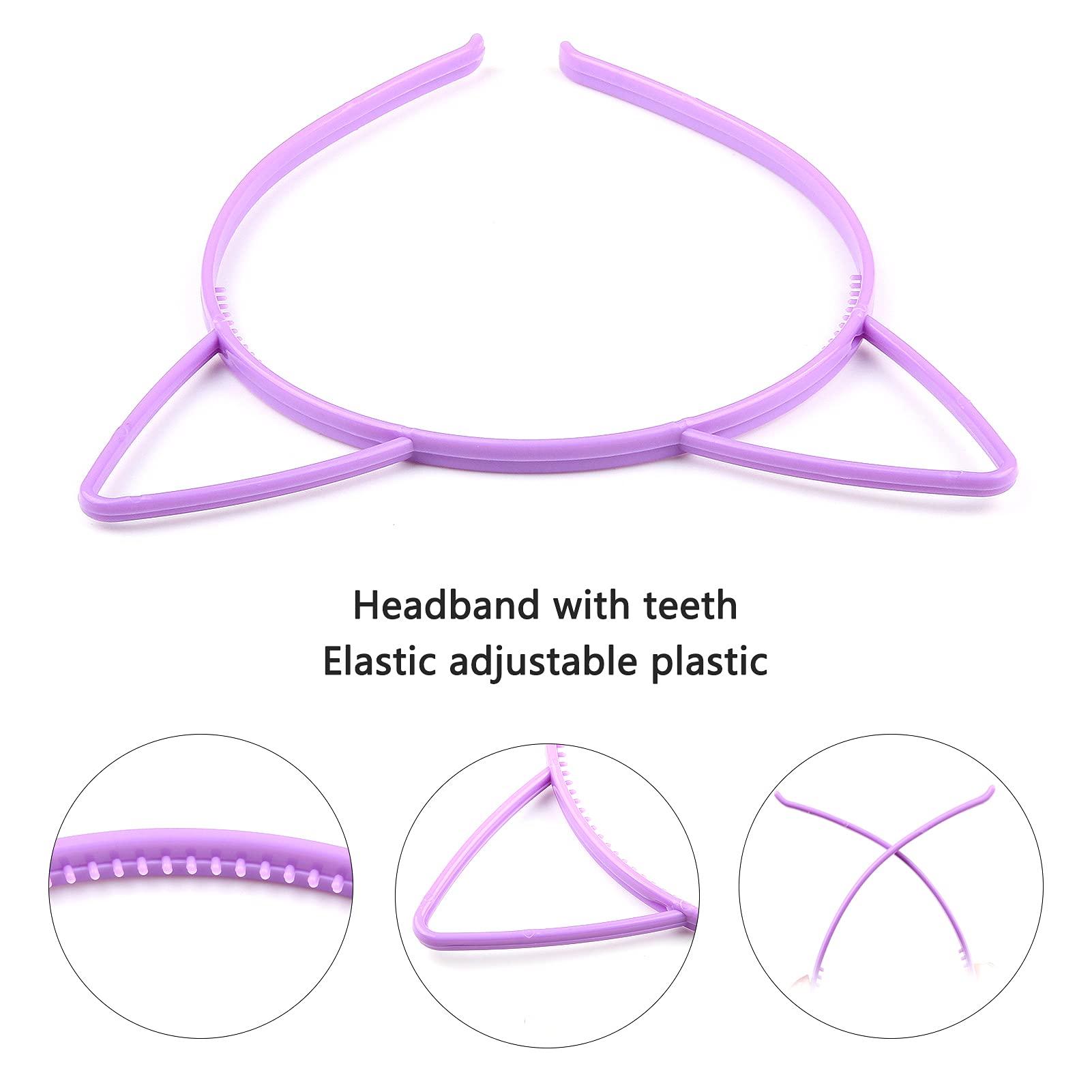Zifengcer 10 Pcs Plastic Cat Ears Headbands for Kids Girls Women Multicolor Cute Sawtooth Kitty Ears Headwear Gifts Party Halloween Birthday Supplies - Image 3