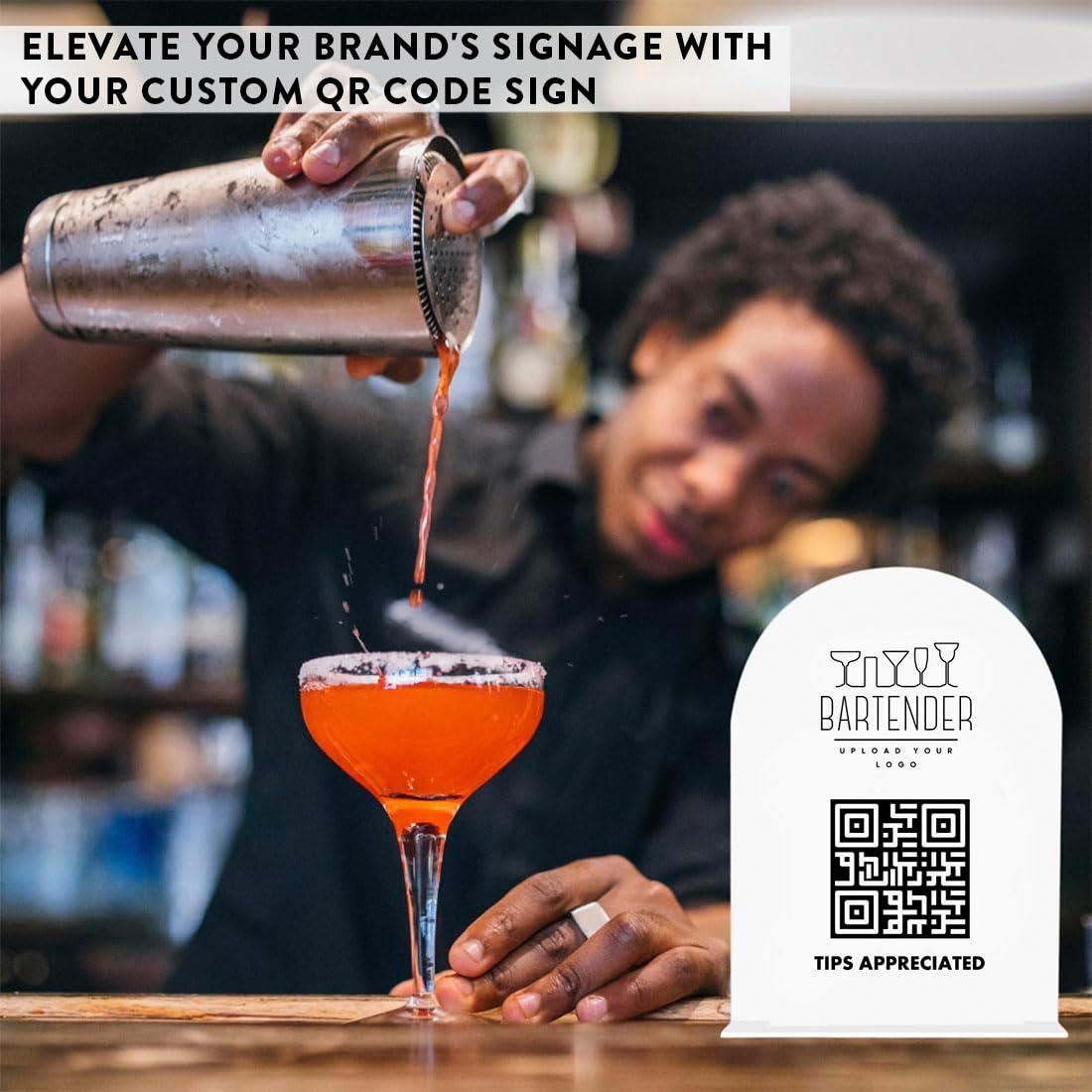 Andaz Press Custom QR Code Sign with Logo for Pop Up Shop, Vendor Booth Display Items, Acrylic Scan To Pay QR Code Sign for Business Personalized Scan QR Code Display Signs for Social Media with Stand - Image 2