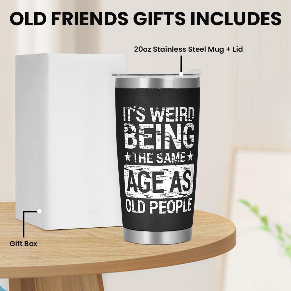 Cessfle Weird Being the Same Age as Old People Tumbler, 20oz Funny Senior Citizens Tumbler Gifts, Funny Gag Gifts Birthday Gifts for Men, 40th 50th 60th 70th 80th Birthday Gifts for Men Women… - Image 5