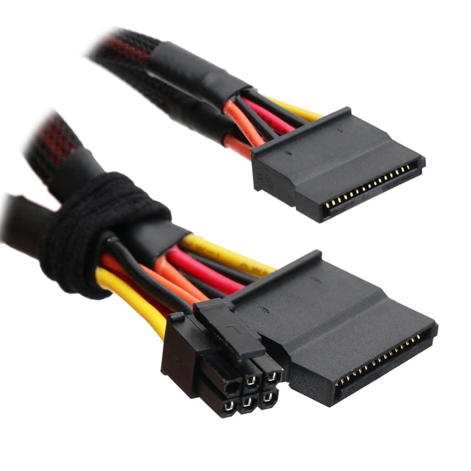 ALINNA SATA 15 Pin x2 to Mini 6 Pin ATX Cord Compatible with Dell Inspiron 3653 3650 HDD SATA Power Cable 12inch/30cm - Image 2