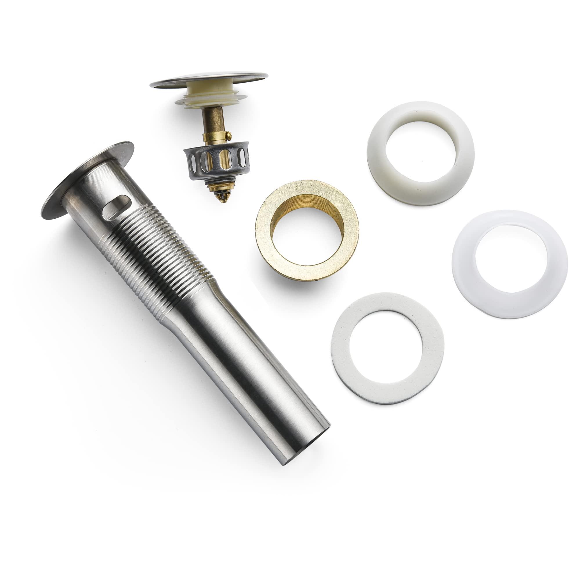 Rockgoya Bathroom Sink Drain,Drain Stopper Bathroom Sink with Overflow,Pop Up Drain Assembly with Detachable Strainer Basket,Built-in Anti-Clogging Strainer,Stainless Steel Brushed Nickel - Image 7